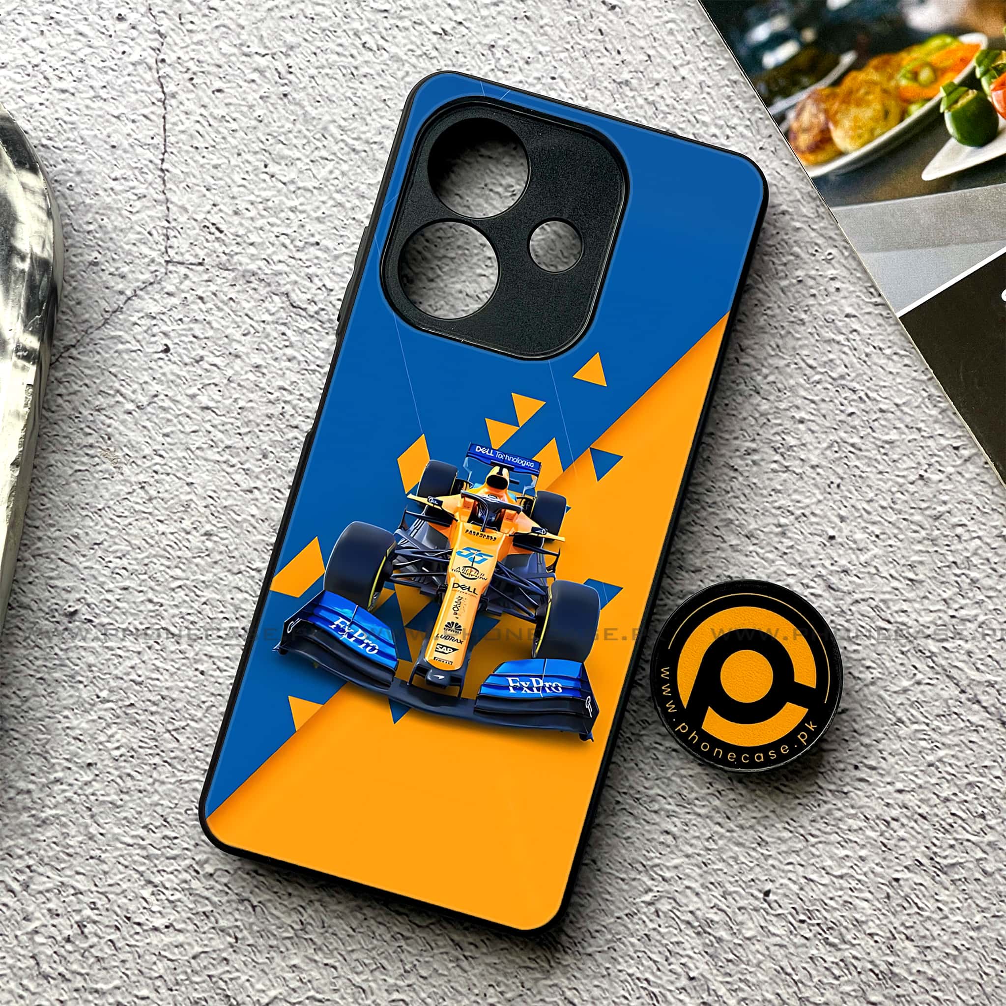 Oppo A5i - Formula 1 Design - Premium Metal Printed soft Bumper shock Proof Case