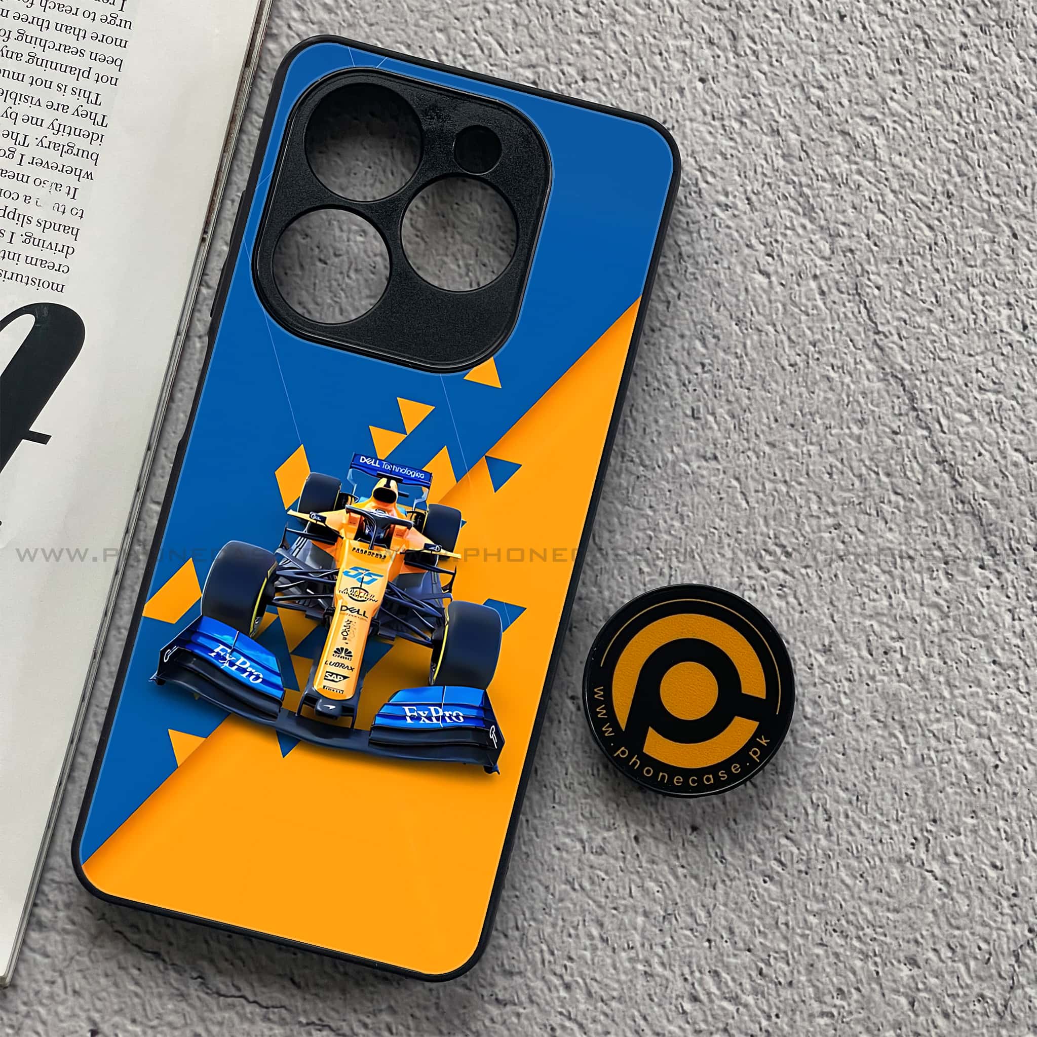 Infinix Smart 8 - Formula 1 Design Series - Premium Metal Printed soft Bumper shock Proof Case