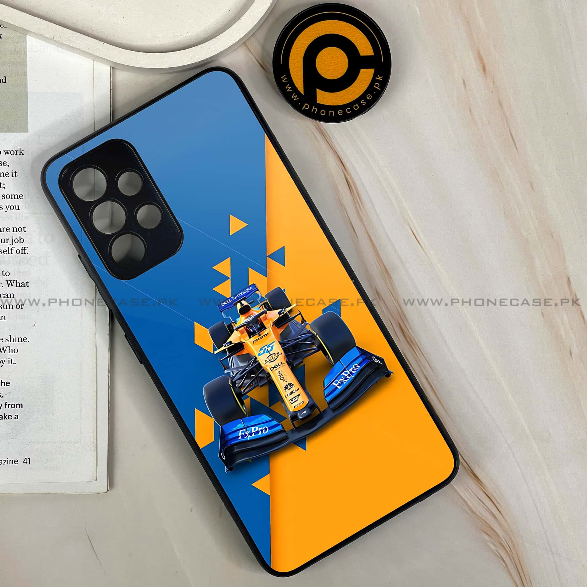 Galaxy A32 - Formula 1 Design Series - Premium Printed Glass soft Bumper shock Proof Case