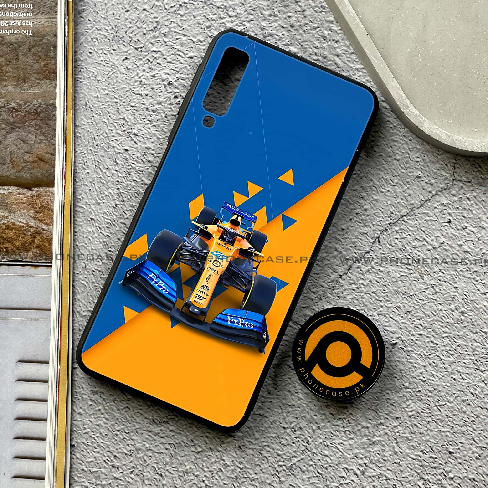 Galaxy A7 2018 - Formula 1 Design - Premium Printed Metal soft Bumper shock Proof Case