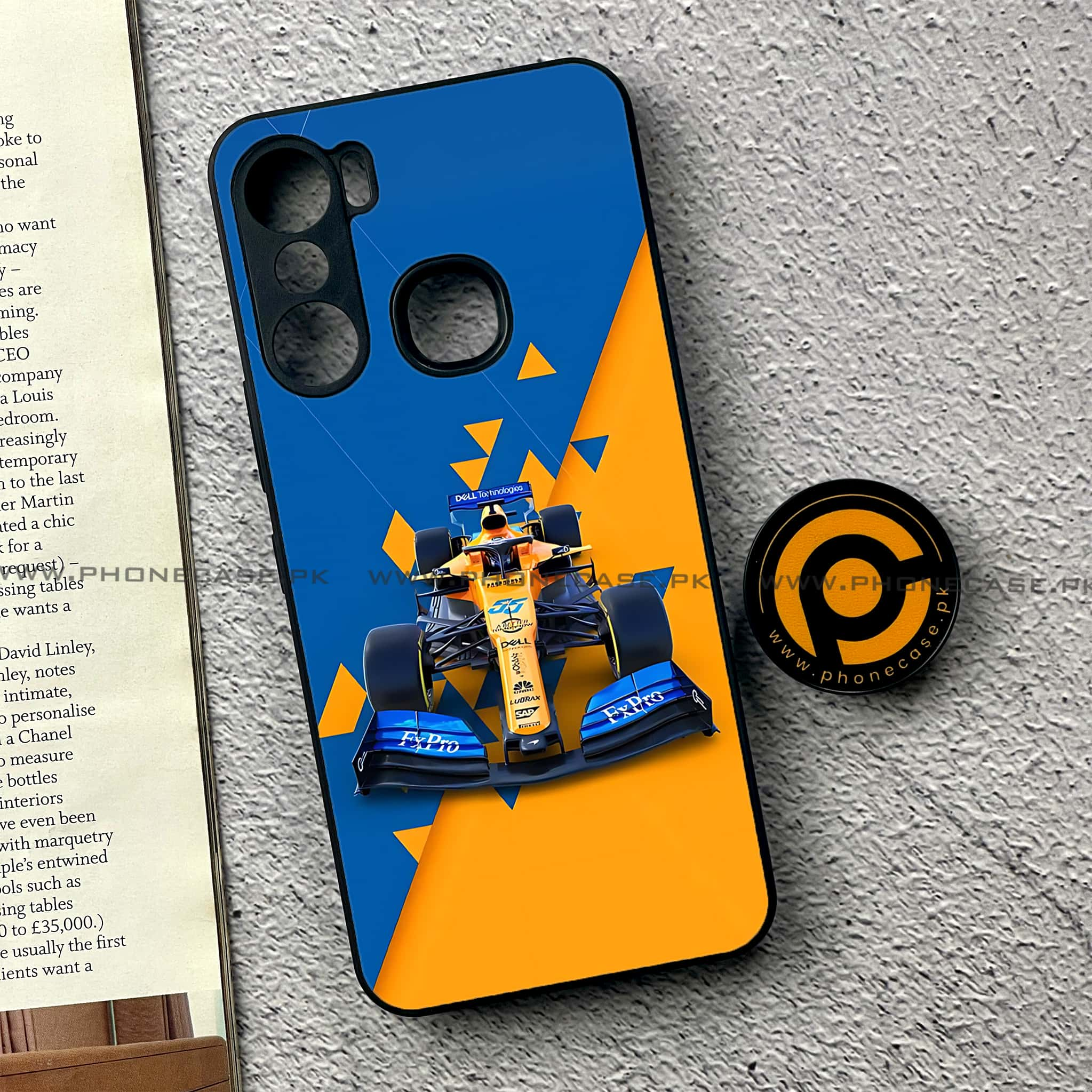 Infinix Hot 12 Pro - Formula 1 Design - Premium Printed Glass soft Bumper shock Proof Case