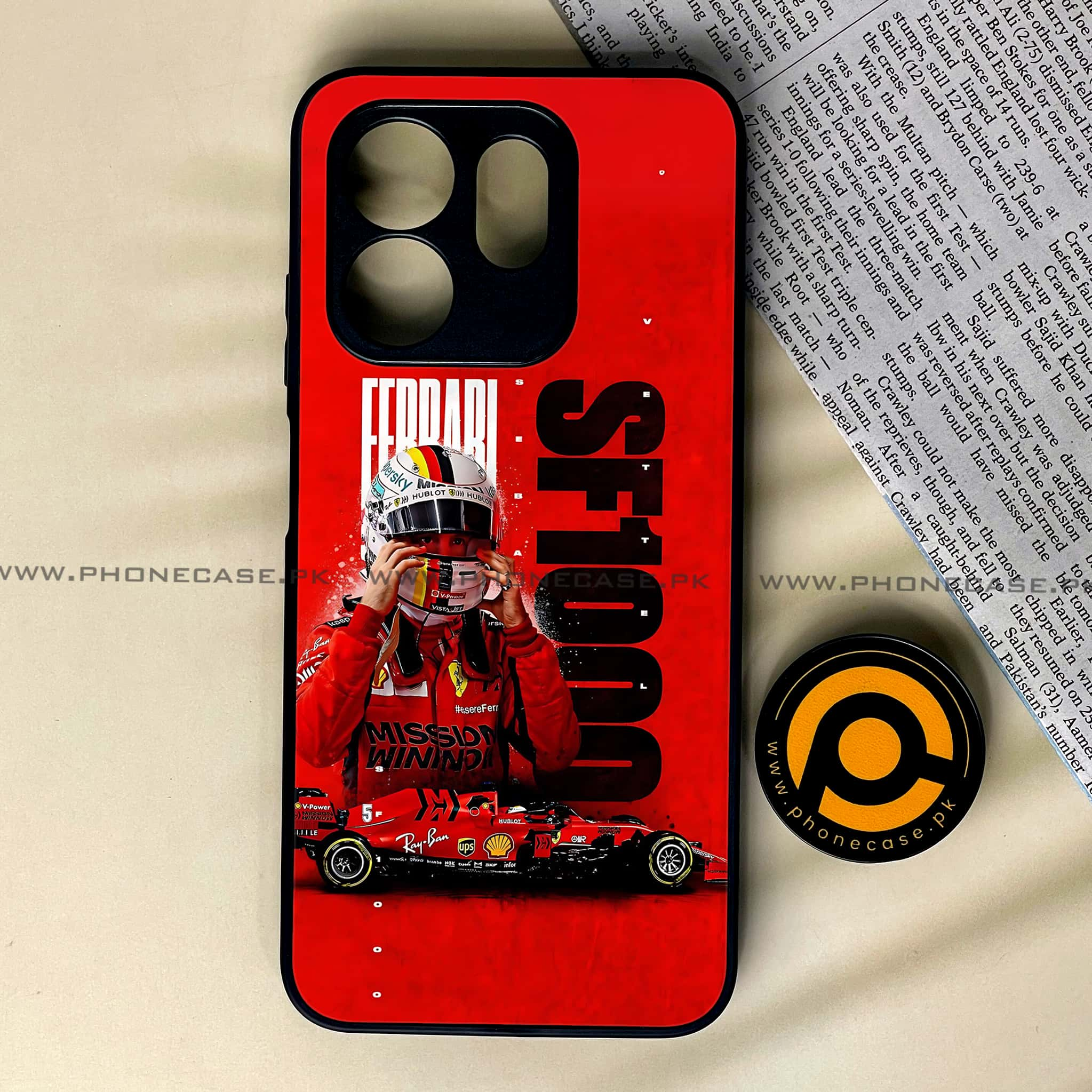 Infinix Hot 50i -  Formula 1 Design - Premium Printed Glass soft Bumper shock Proof Case