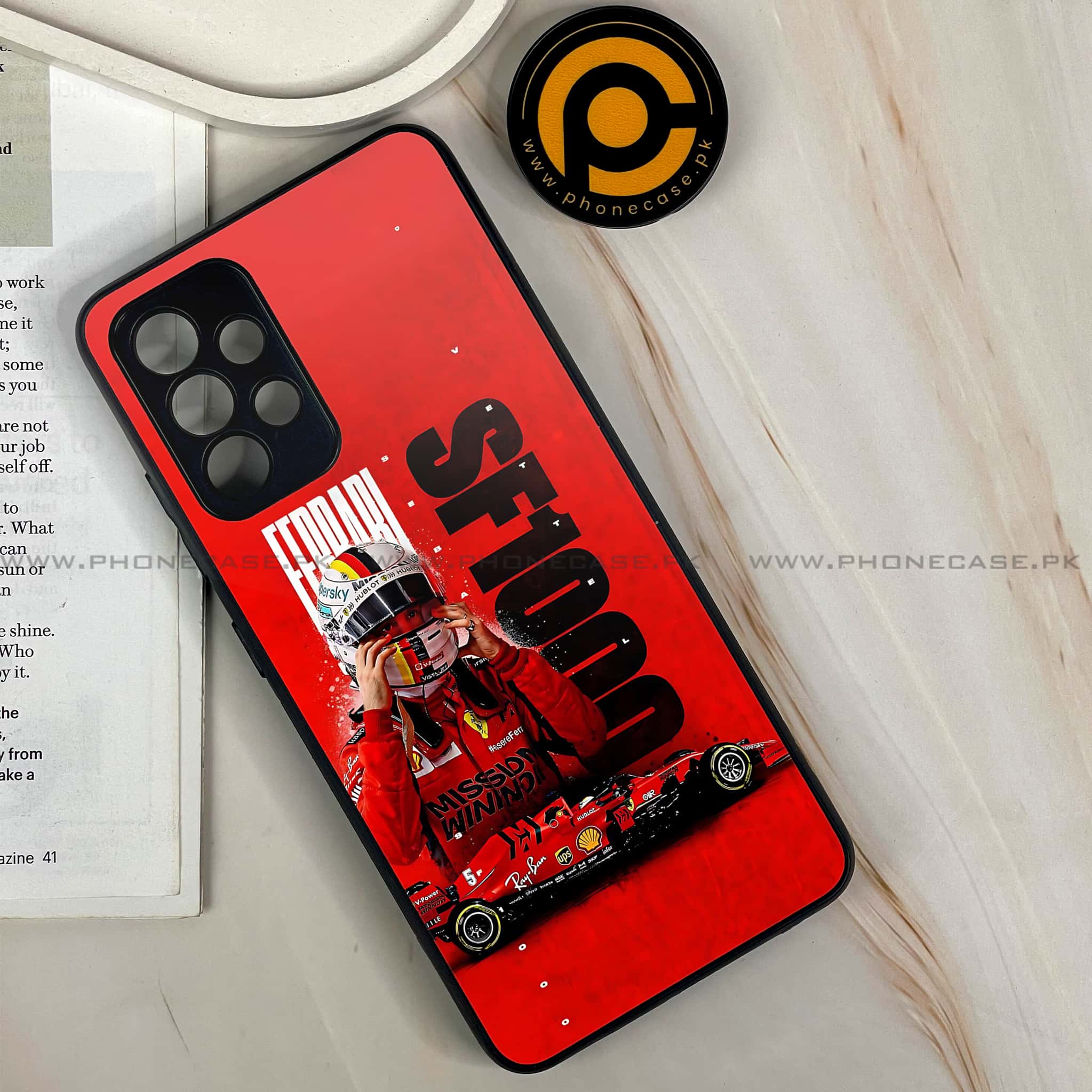 Galaxy A32 - Formula 1 Design Series - Premium Printed Glass soft Bumper shock Proof Case