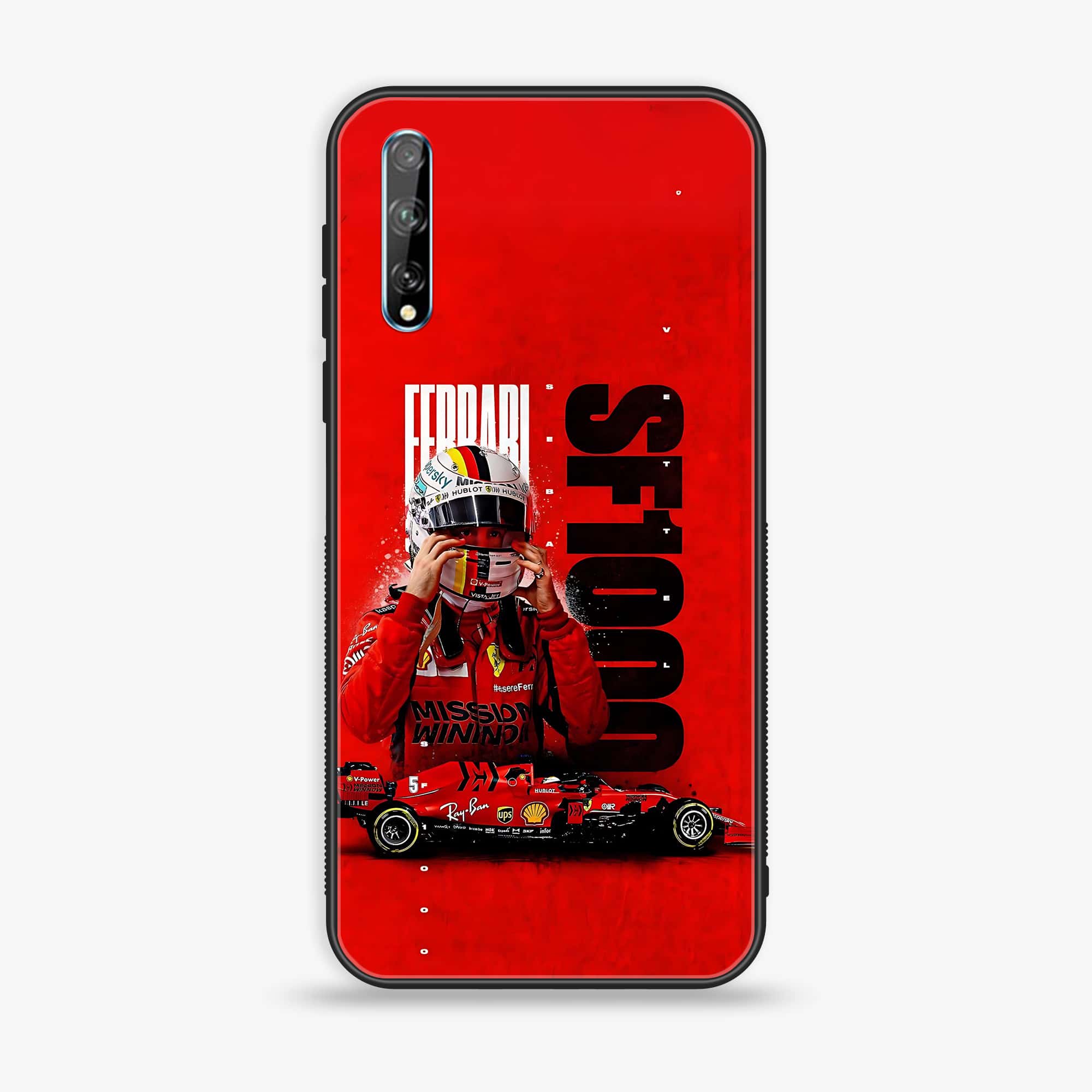 Huawei Y8p - Formula 1 Design Series - Premium Printed Glass soft Bumper shock Proof Case