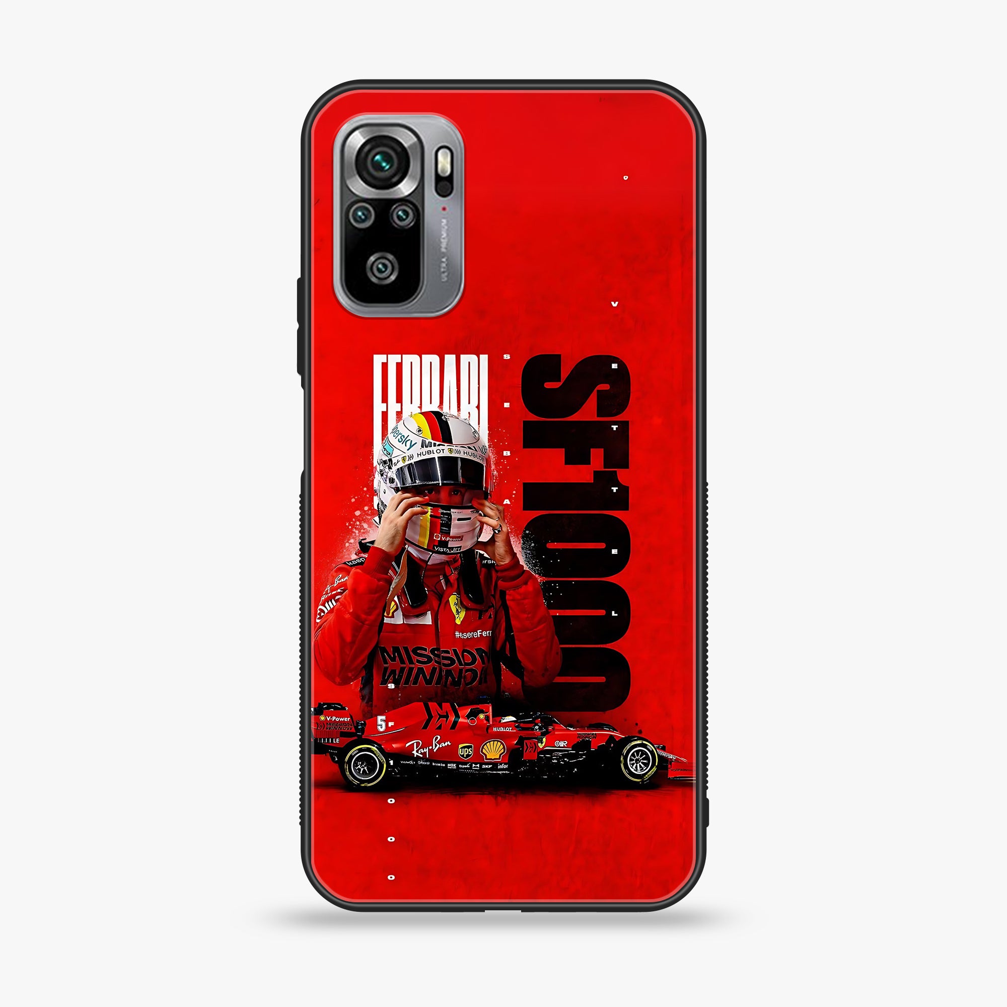 Xiaomi Redmi Note 10S- Formula 1 Design Series - Premium Printed Glass soft Bumper shock Proof Case