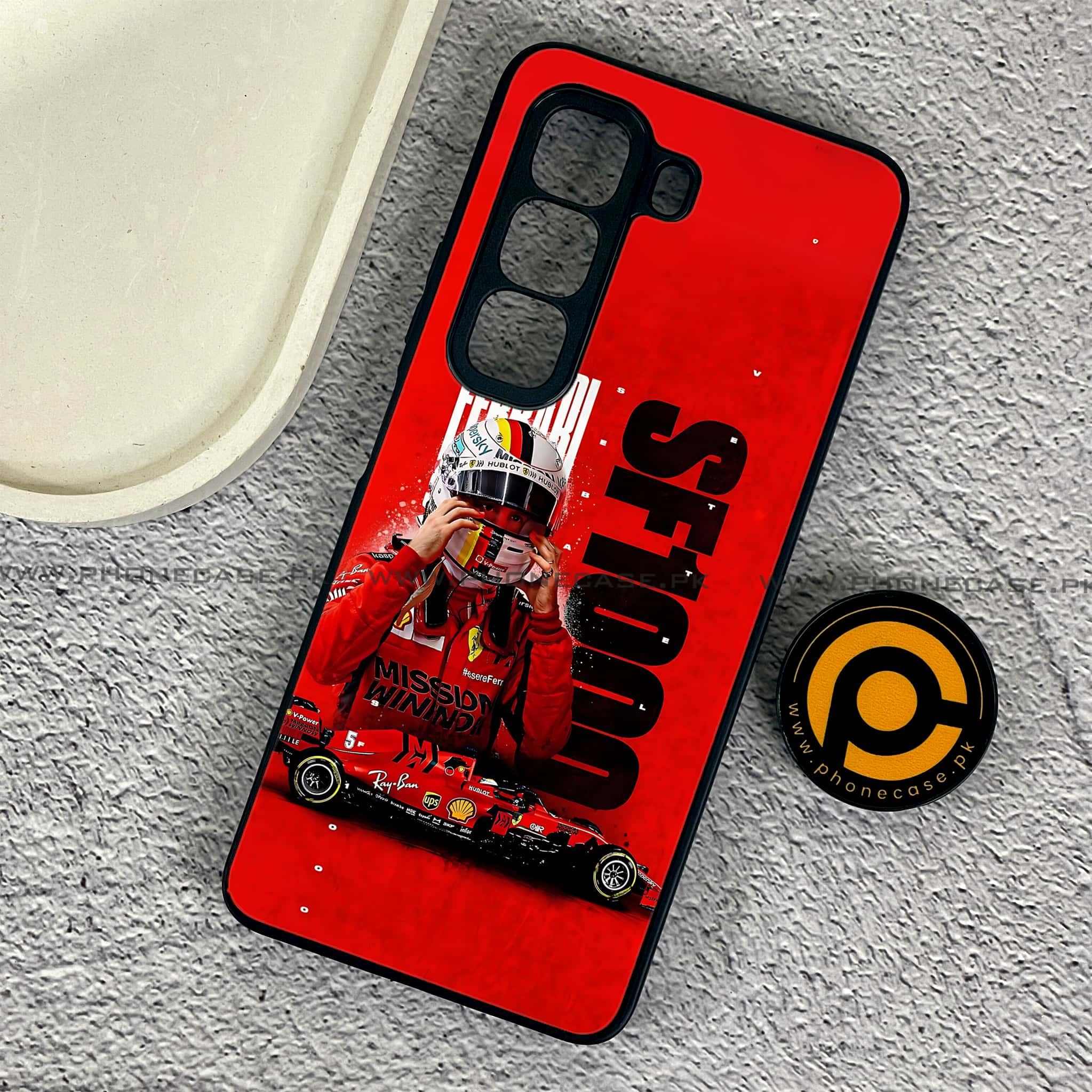 Infinix Hot 50 Pro - Formula 1 Design Series - Premium Printed Glass soft Bumper shock Proof Case