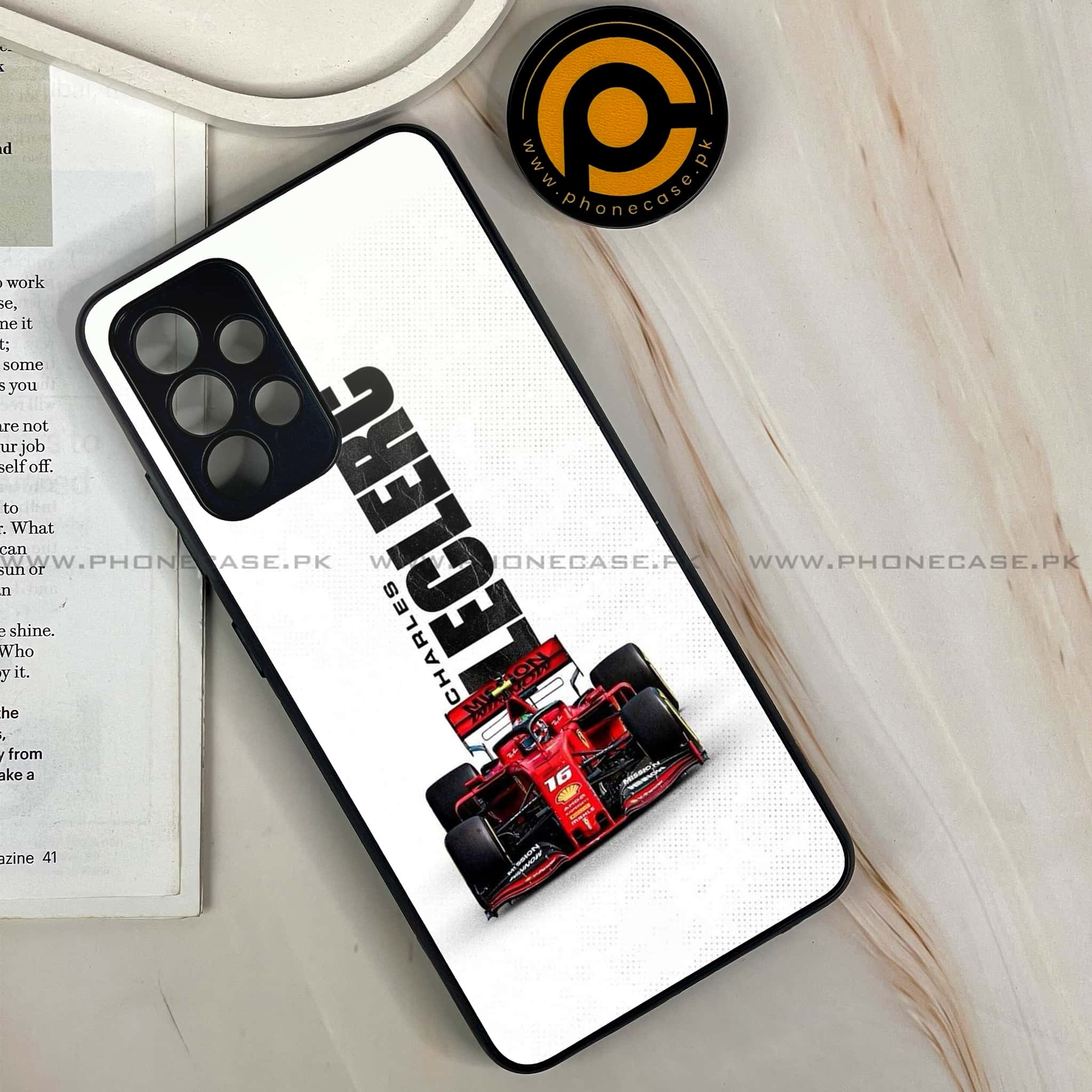 Galaxy A32 - Formula 1 Design Series - Premium Printed Glass soft Bumper shock Proof Case