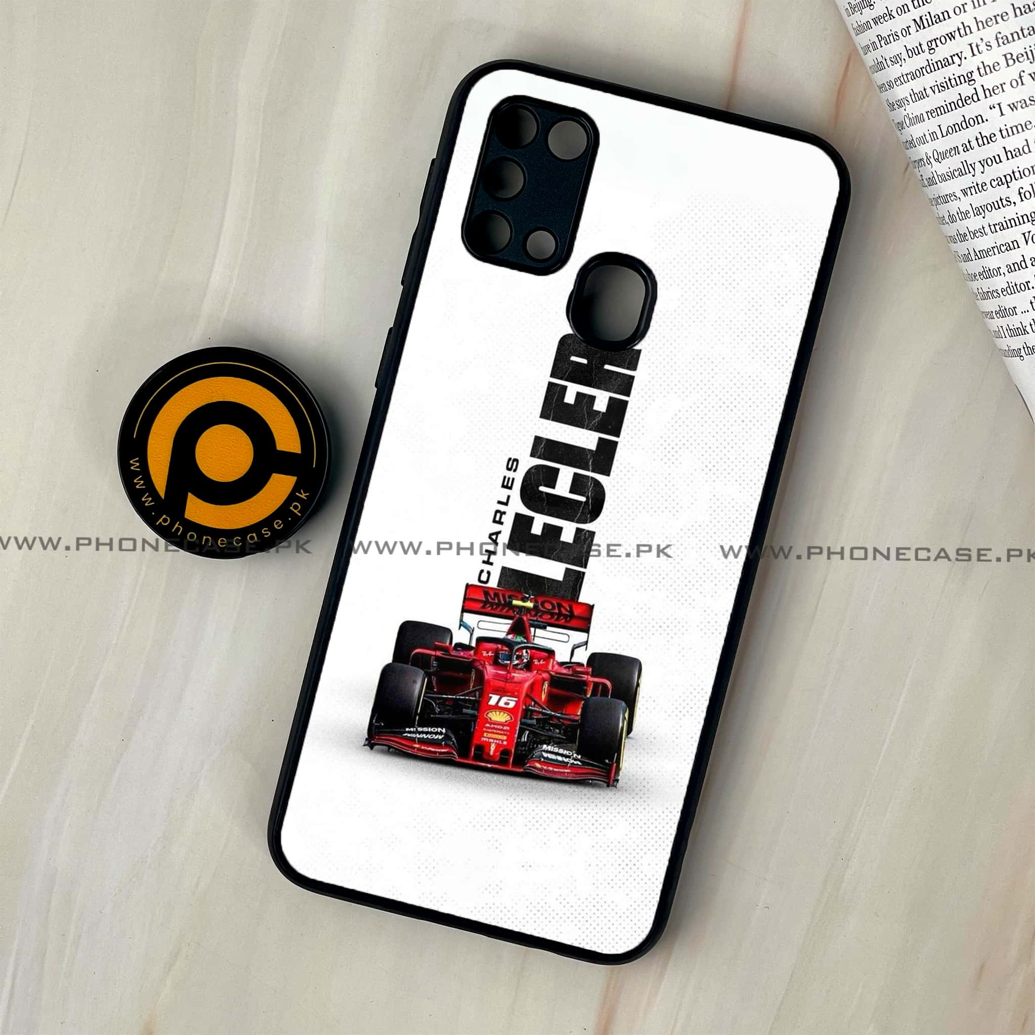 Galaxy M31 - Formula 1 Design - Premium Printed Glass soft Bumper shock Proof Case