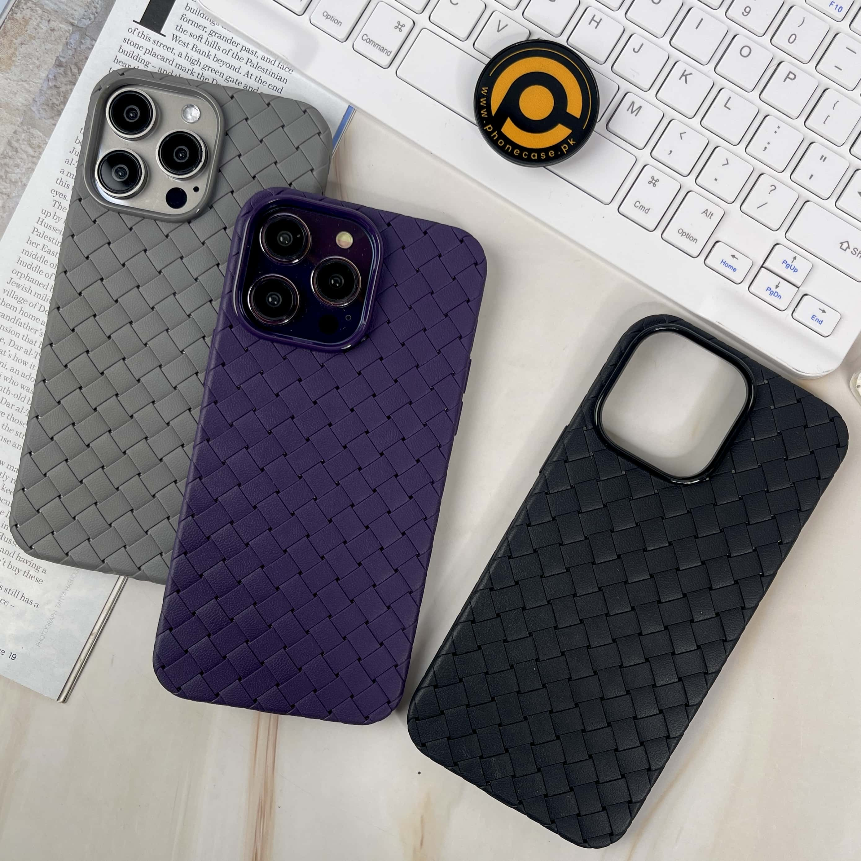 iPhone 12/12Pro Woven Design Leather Case