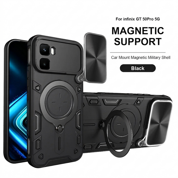 Infinix GT 50 Pro - Stryker Heavy-Duty Magnetic Case with Sliding Lens Protector