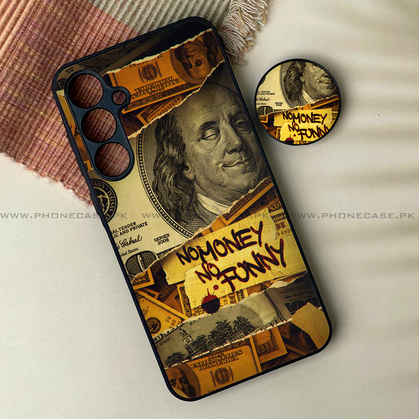 Galaxy A55 5G - Dollar Design 1 -  Premium Metal Printed soft Bumper shock Proof Case  + with pop socket  CS-32509