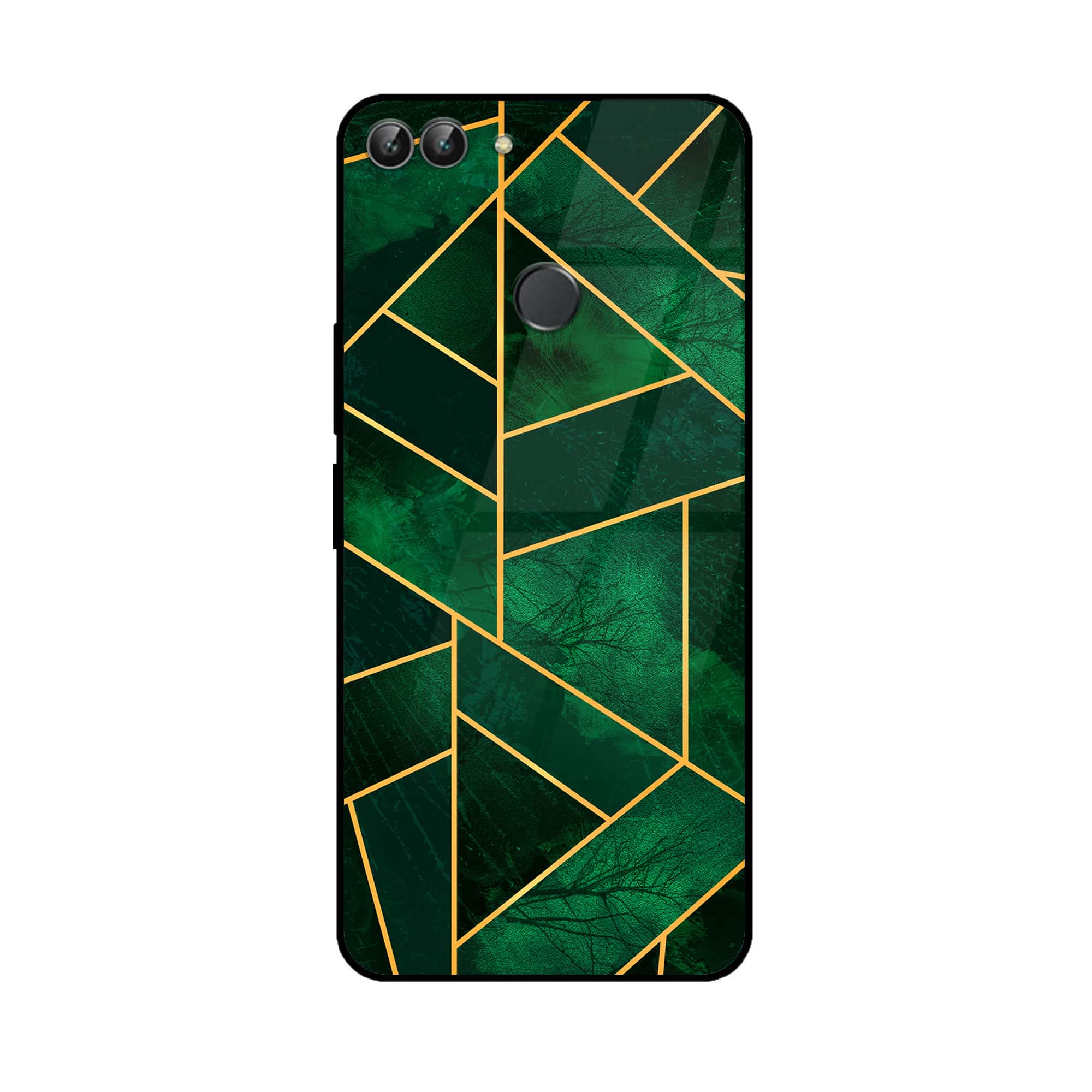 Huawei P Smart - Geometric Marble Series - Premium Printed Glass soft Bumper shock Proof Case