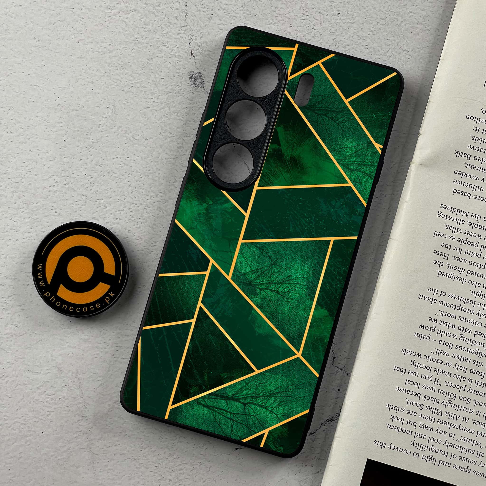 Tecno Camon 40 Pro - Geometric Marble Series - Premium Metal Printed Soft Bumper Shockproof Case