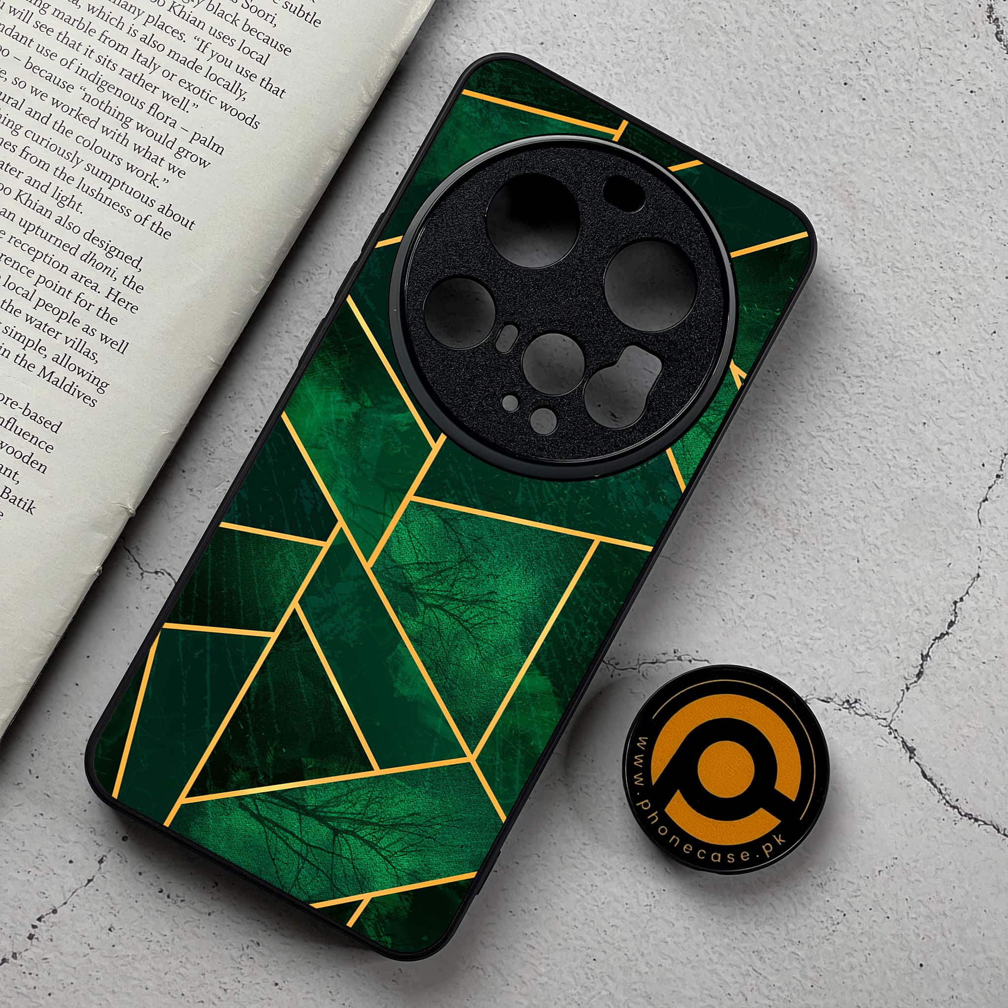 Xiaomi 15 Ultra - Geometric Marble Series - Premium Metal Printed Soft Bumper Shockproof Case