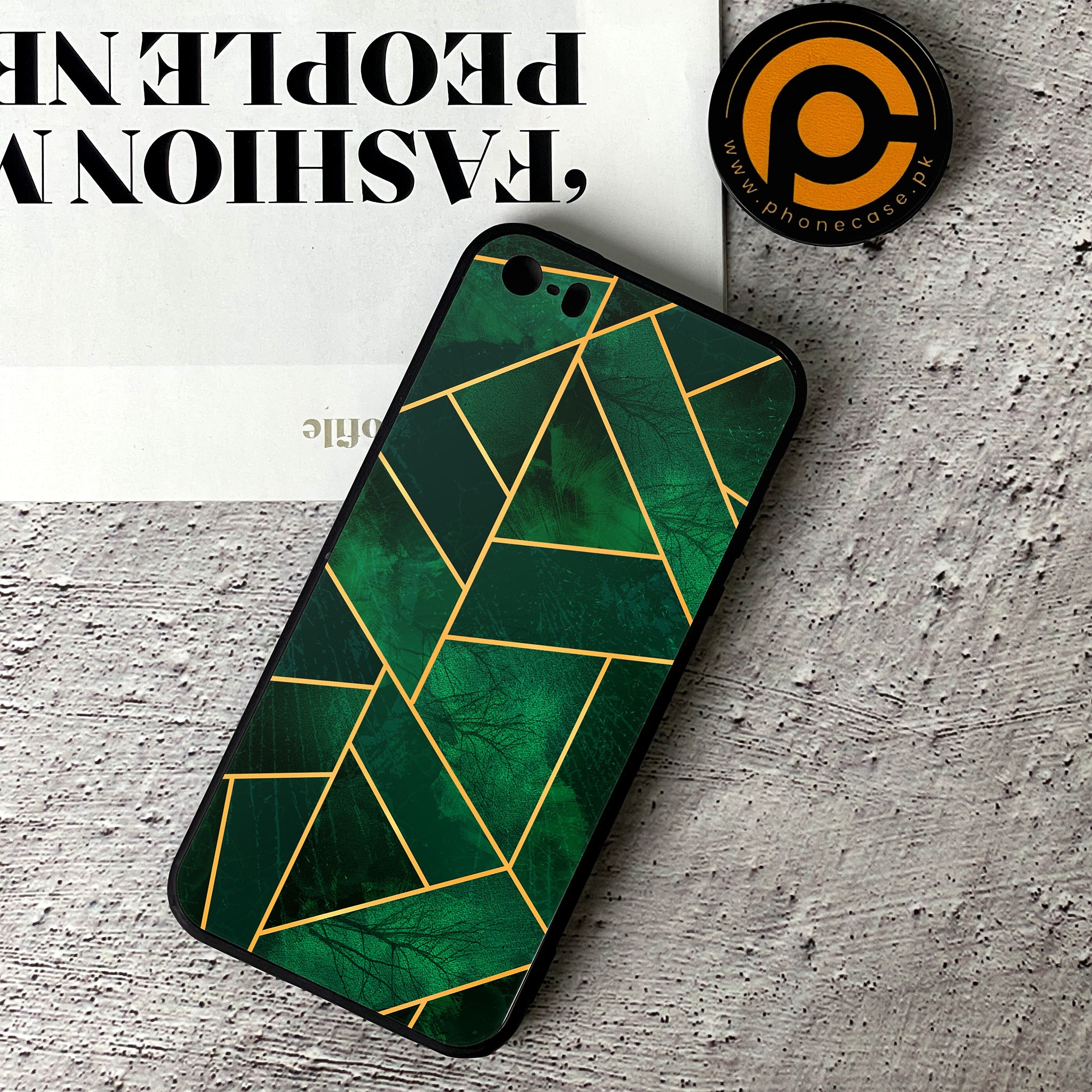 iPhone 5/5c/5s - Geometric Marble Series - Premium Printed Glass soft Bumper shock Proof Case