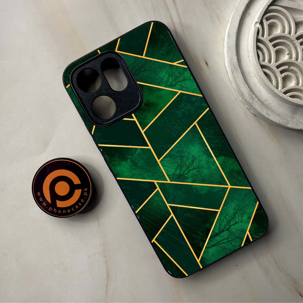 Oppo Reno 14F - Geometric Marble Series - Premium Metal Printed Soft Bumper Shockproof Case