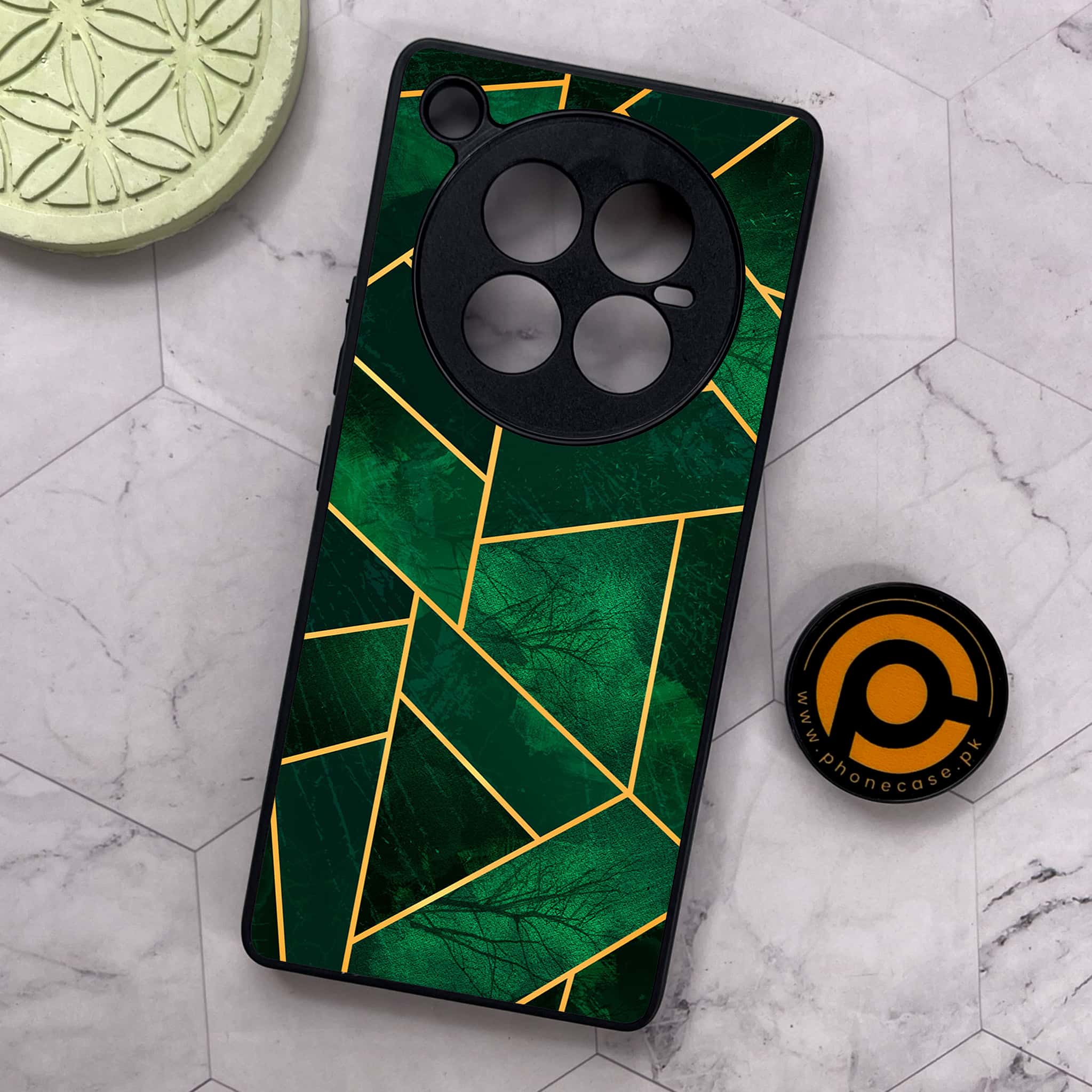 Infinix Zero 40 5G - Geometric Marble Series - Premium Metal Printed soft Bumper shock Proof Case