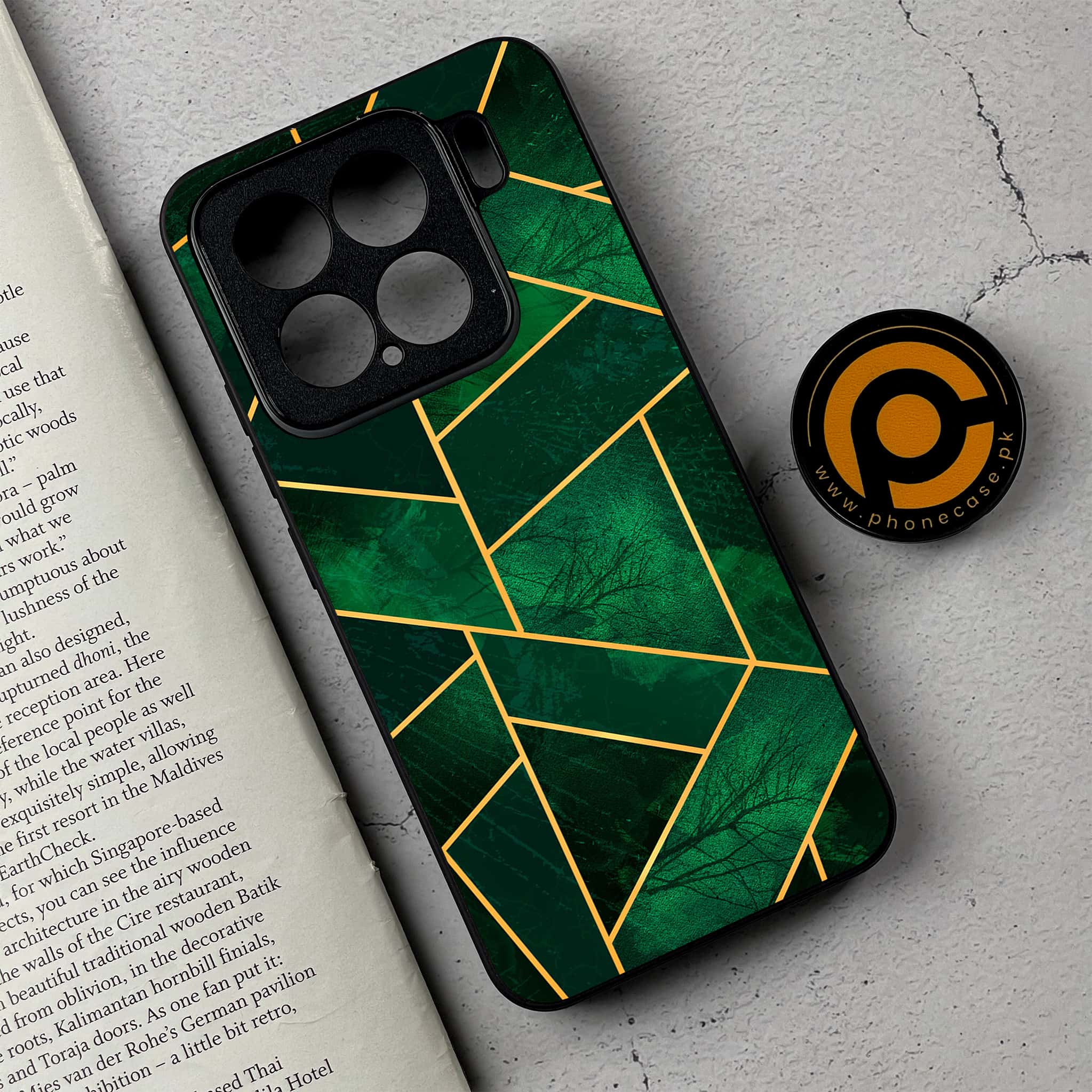 Xiaomi 15 - Geometric Marble Series - Premium Metal Printed soft Bumper shock Proof Case