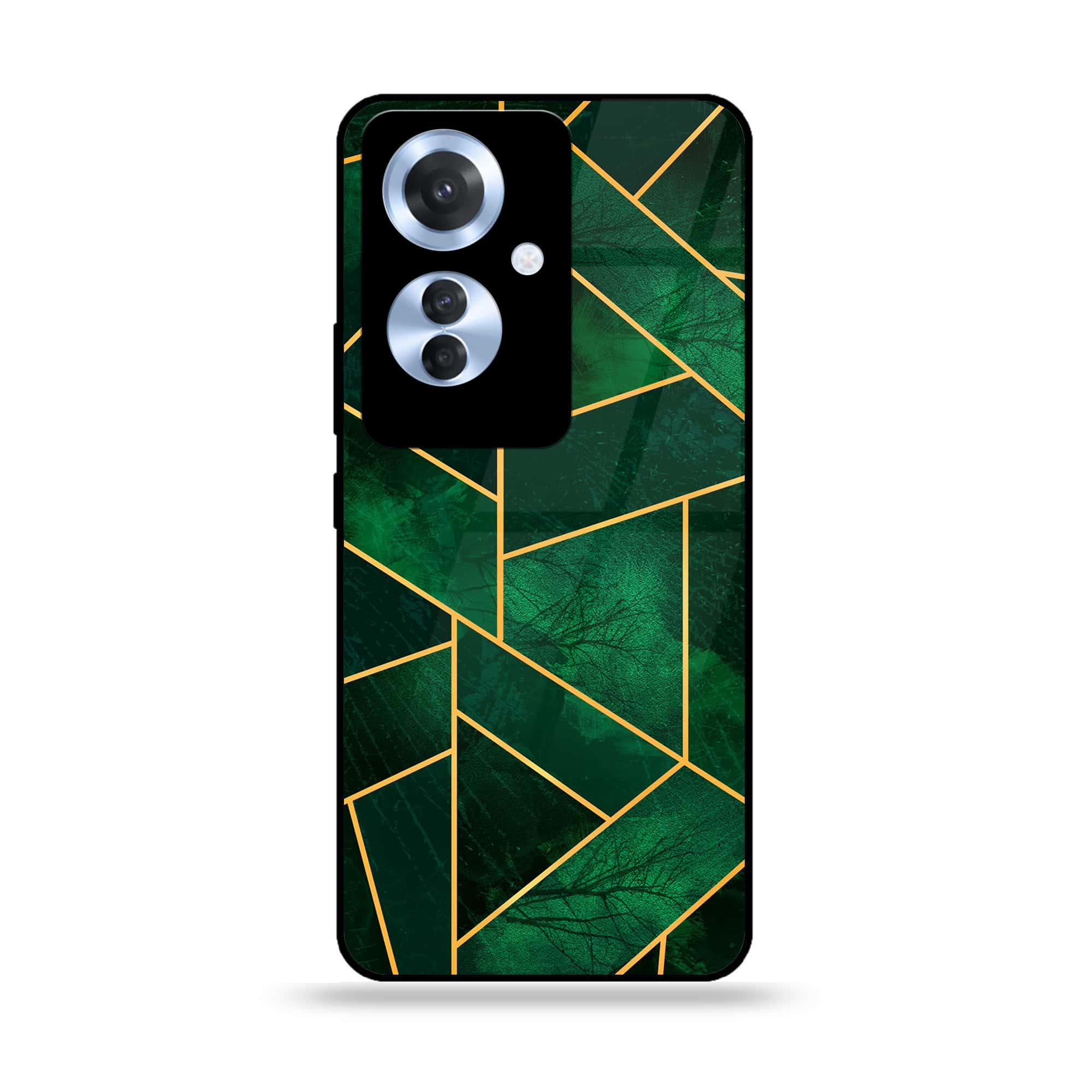 Oppo Reno 11F - Geometric Marble Series - Premium Printed Glass soft Bumper shock Proof Case