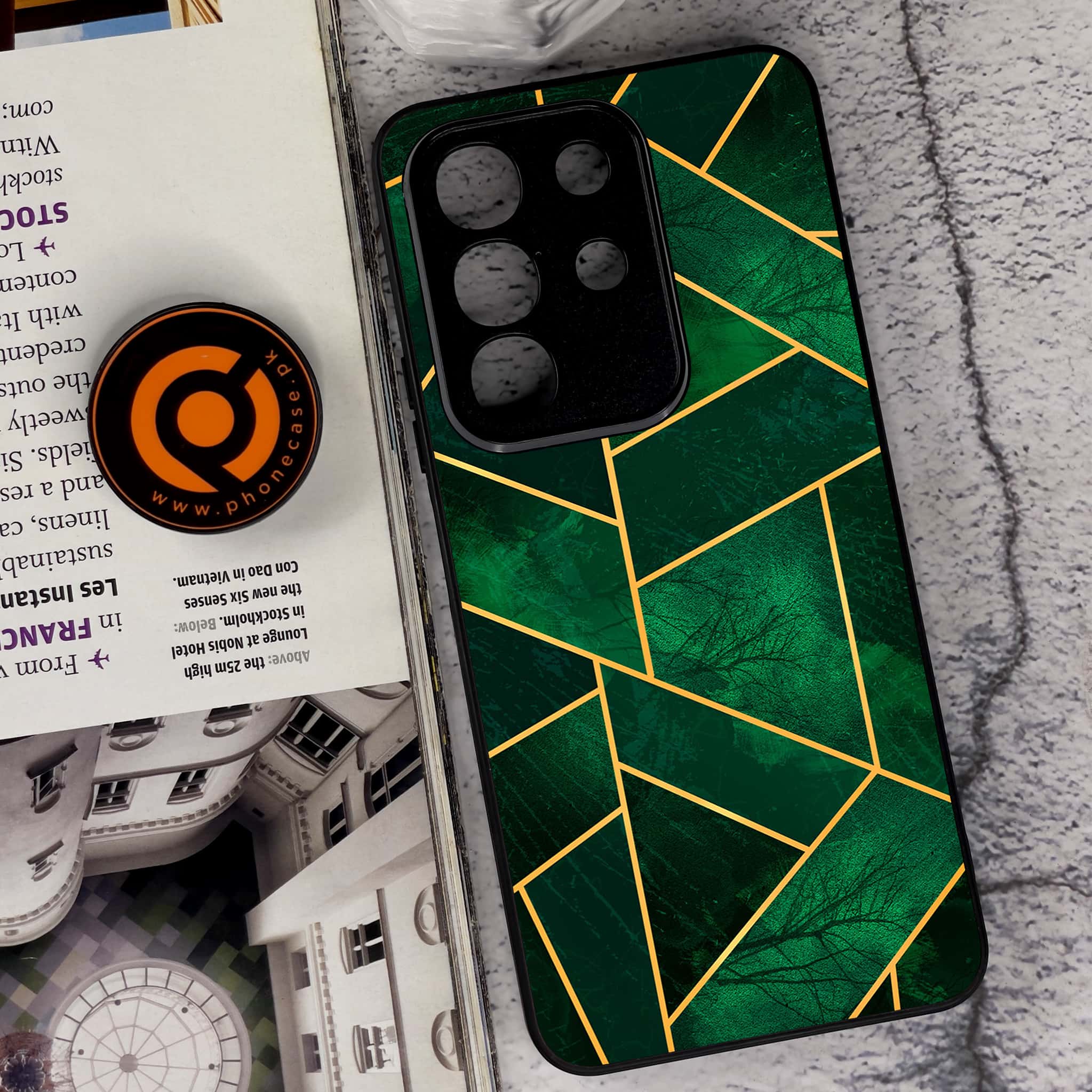 Vivo Y29 4G - Geometric Marble Series - Premium Metal Printed soft Bumper Shock Proof Case