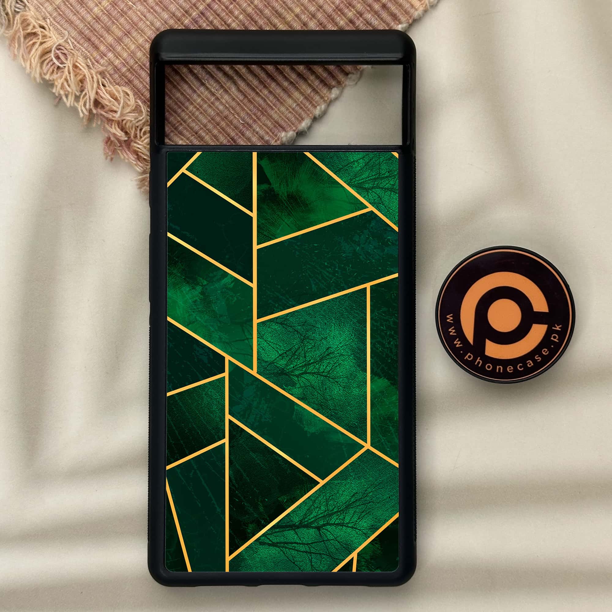 Google Pixel 6 - Geometric Marble Series - Premium Metal Printed soft Bumper Shock Proof Case