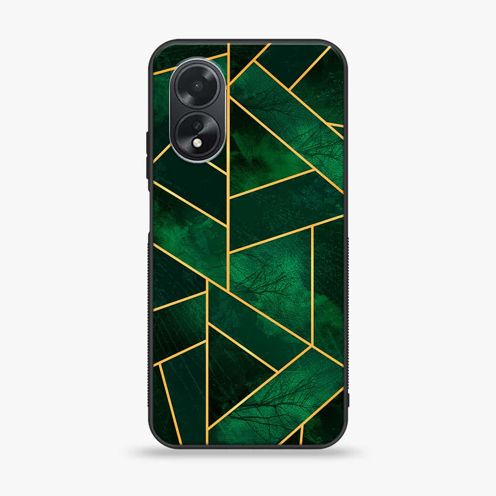 Oppo A18 4G - Geometric Marble Series  - Premium Printed Glass soft Bumper shock Proof Case