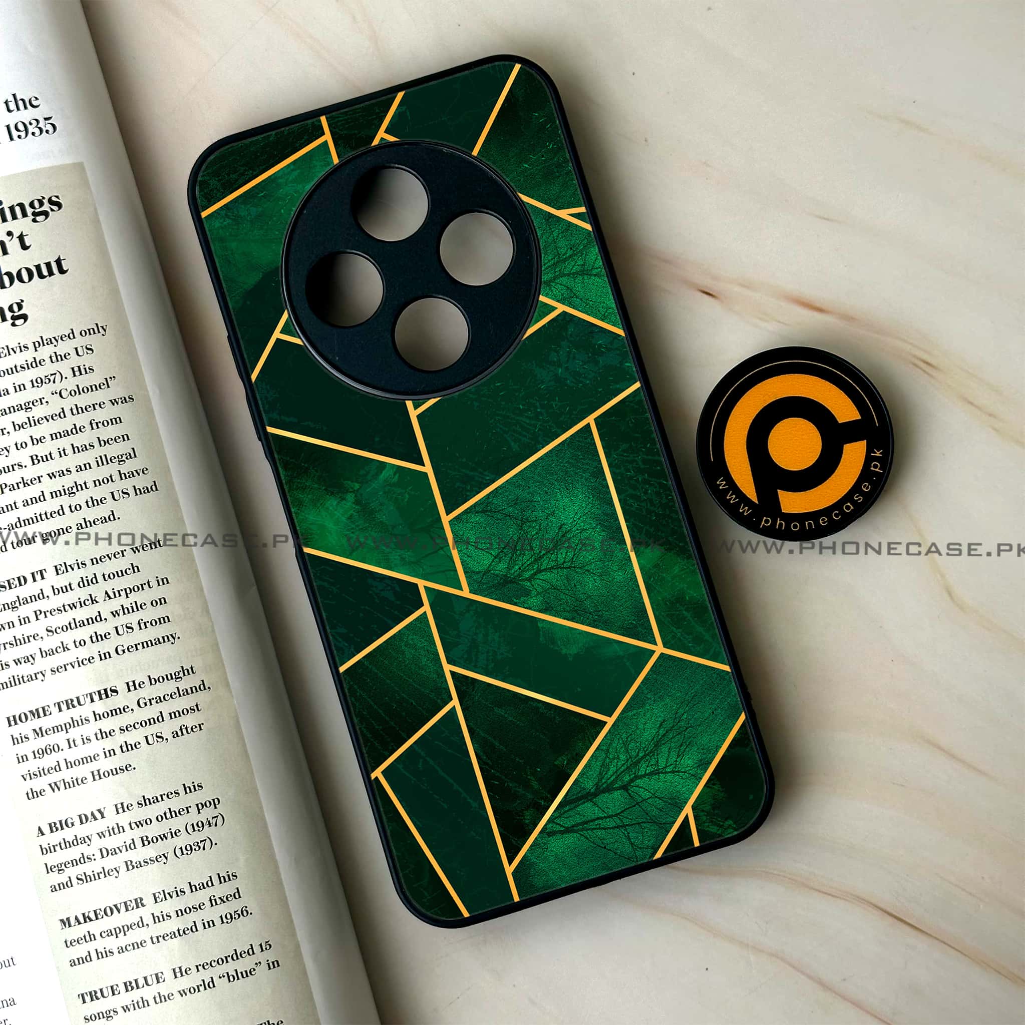 Oppo F27 Pro - Geometric Marble Series - Premium Metal Printed soft Bumper Shock Proof Case