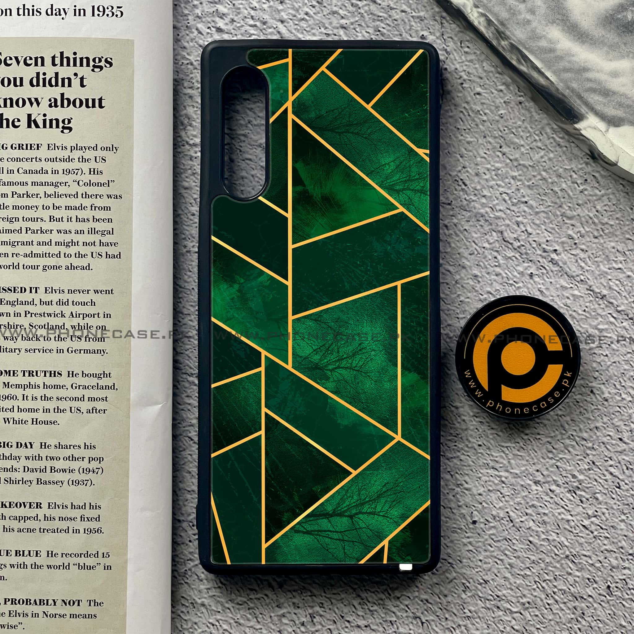 LG Velvet - Geometric Marble Series - Premium Printed Glass soft Bumper shock Proof Case