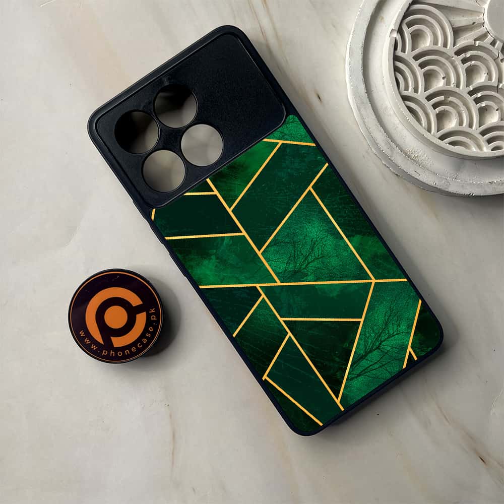 Xiaomi Poco F6 Pro - Geometric Marble Series - Premium Metal Printed soft Bumper shock Proof Case