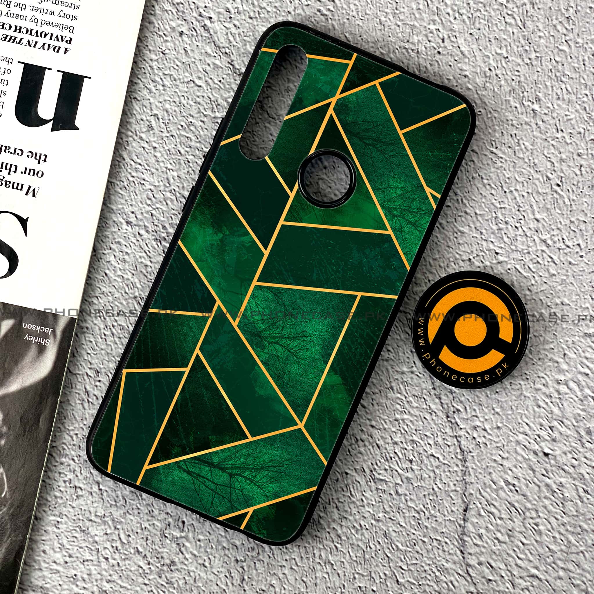 Huawei Y9 Prime (2019) - Geometric Marble series - Premium Printed Glass soft Bumper shock Proof Case