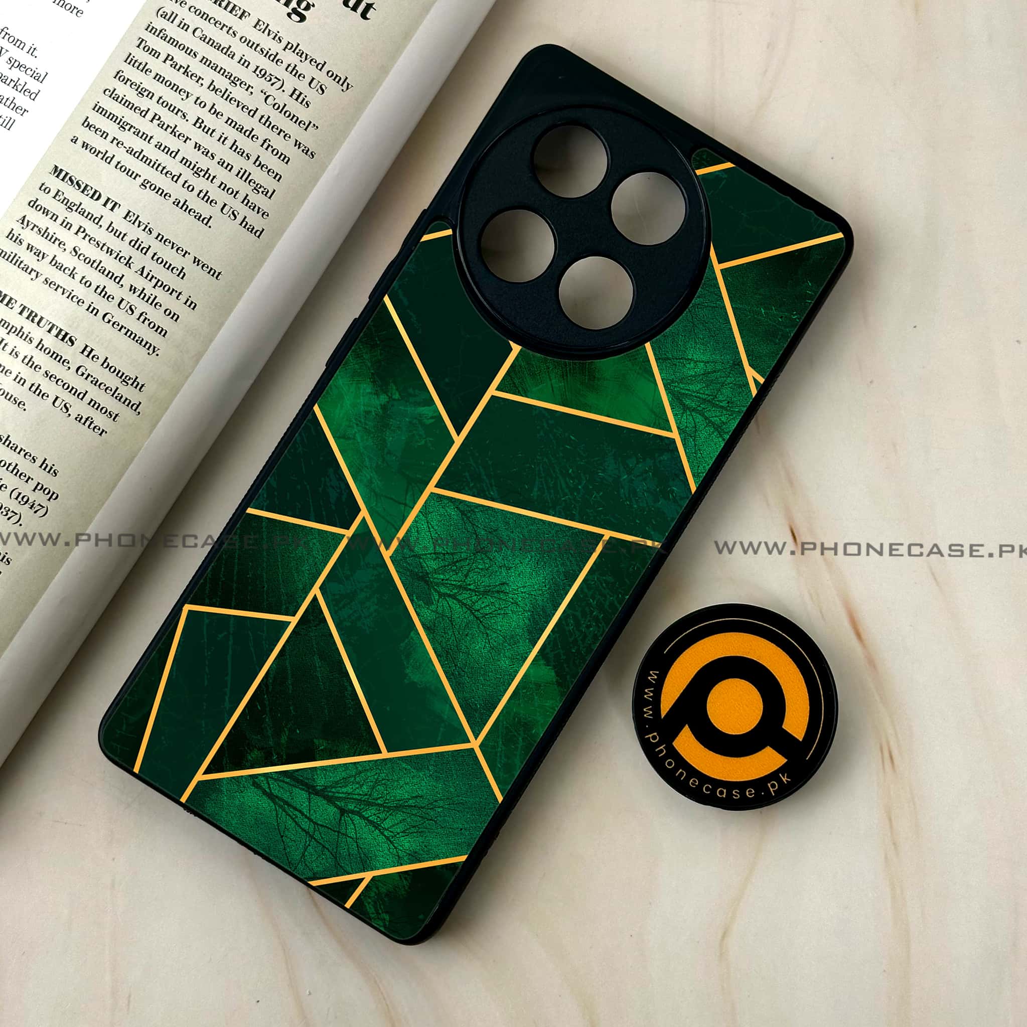 Tecno Camon 30s - Geometric Marble Series - Premium Metal Printed soft Bumper shock Proof Case