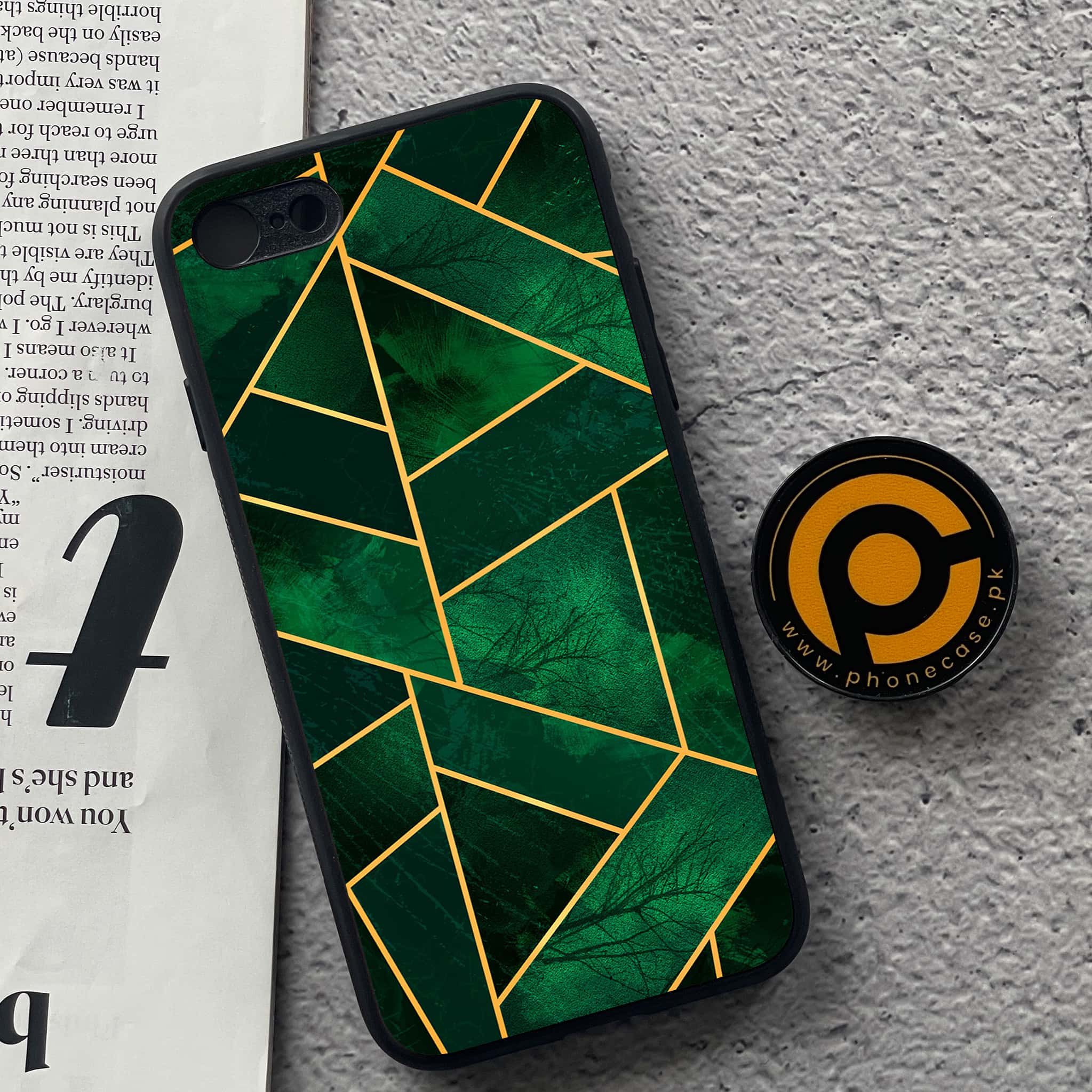 iPhone 7 / 8 - Geometric Marble Series - Premium Printed Glass soft Bumper shock Proof Case