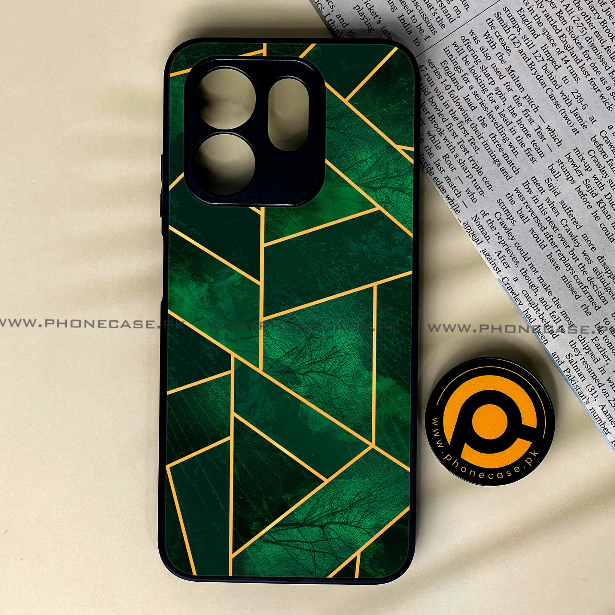 Infinix Smart 9 HD - Geometric Marble Series - Premium Metal Printed soft Bumper shock Proof Case