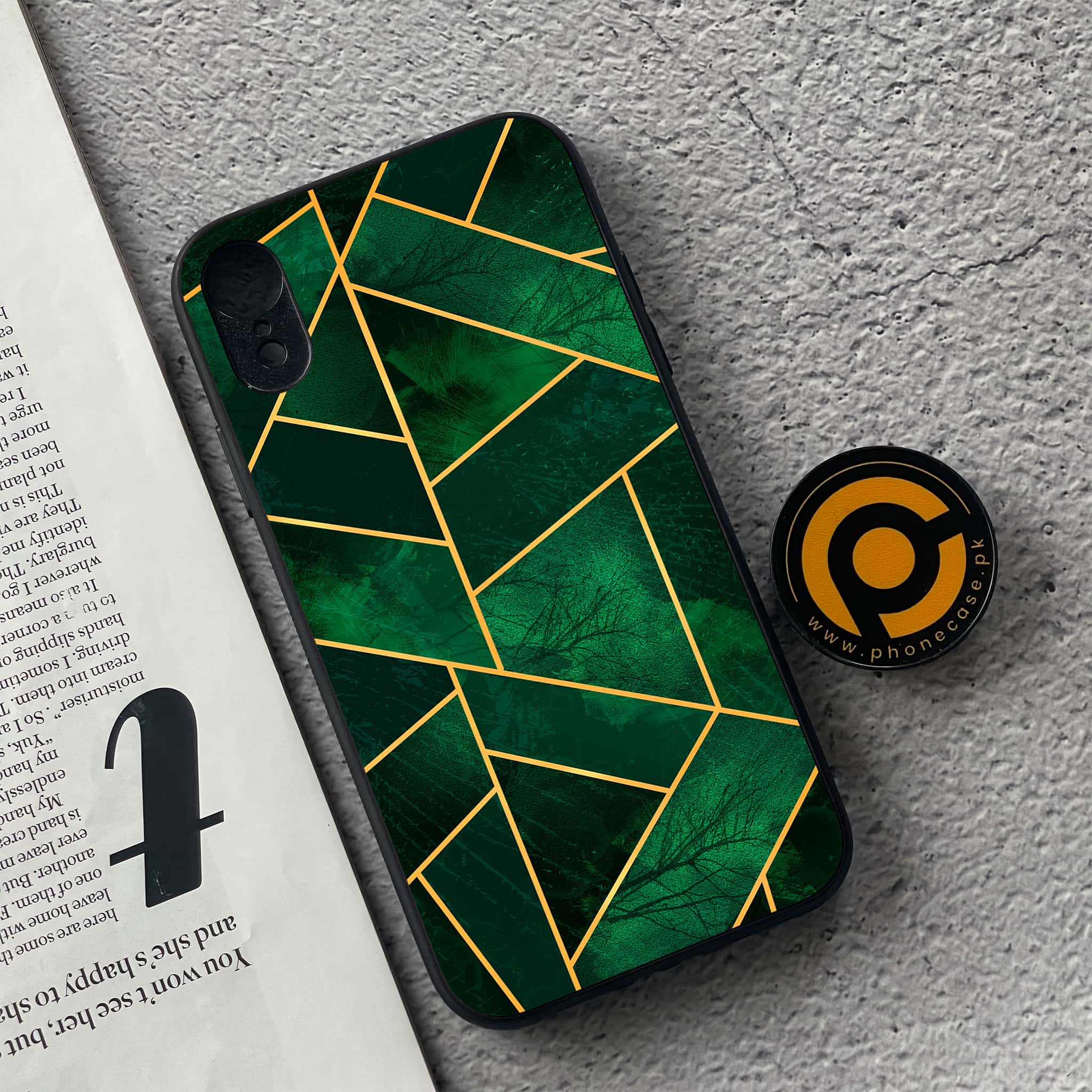iPhone XR - Geometric Marble Series - Premium Metal Printed soft Bumper shock Proof Case