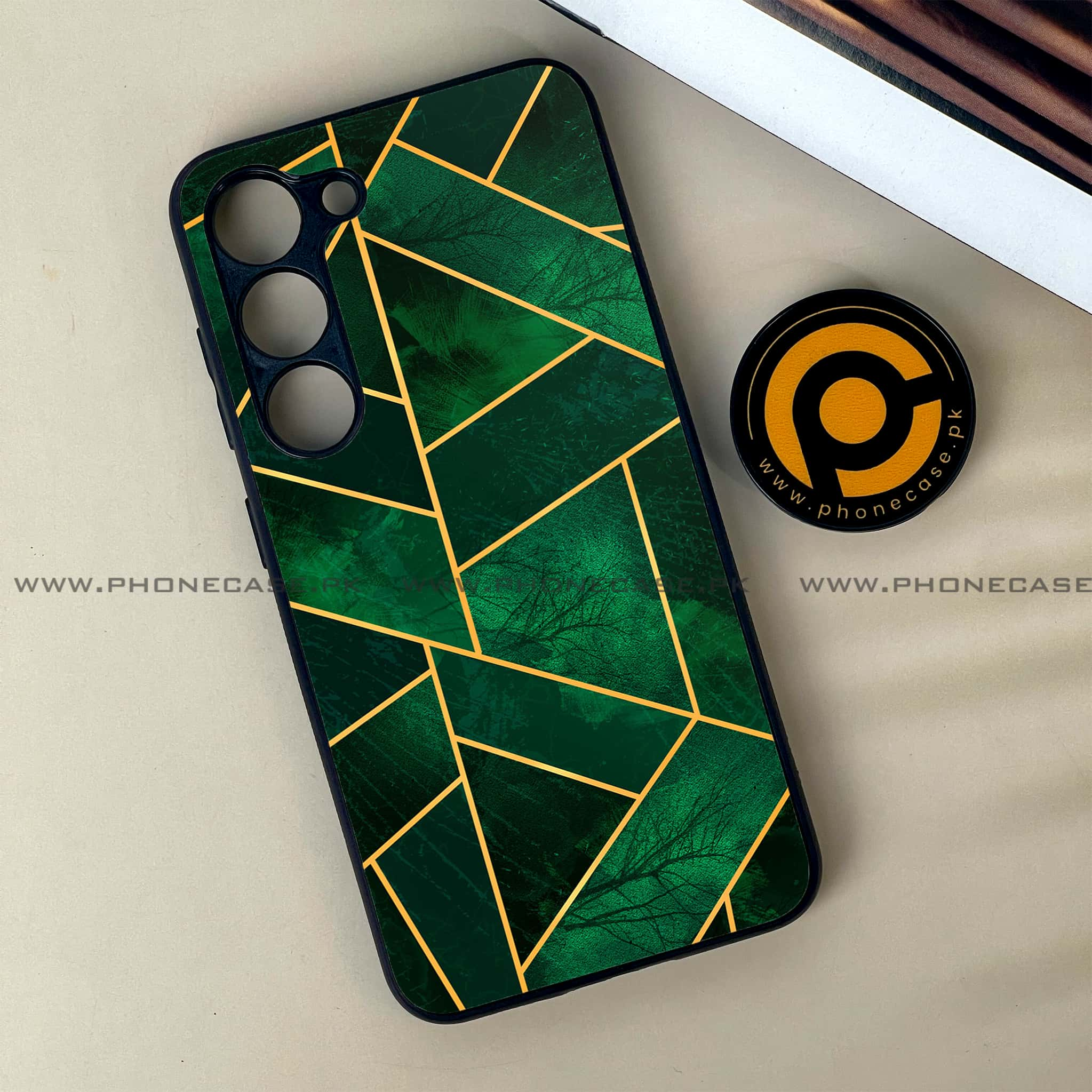 Samsung Galaxy S23 - Geometric Marble Series - Premium Printed Glass soft Bumper shock Proof Case