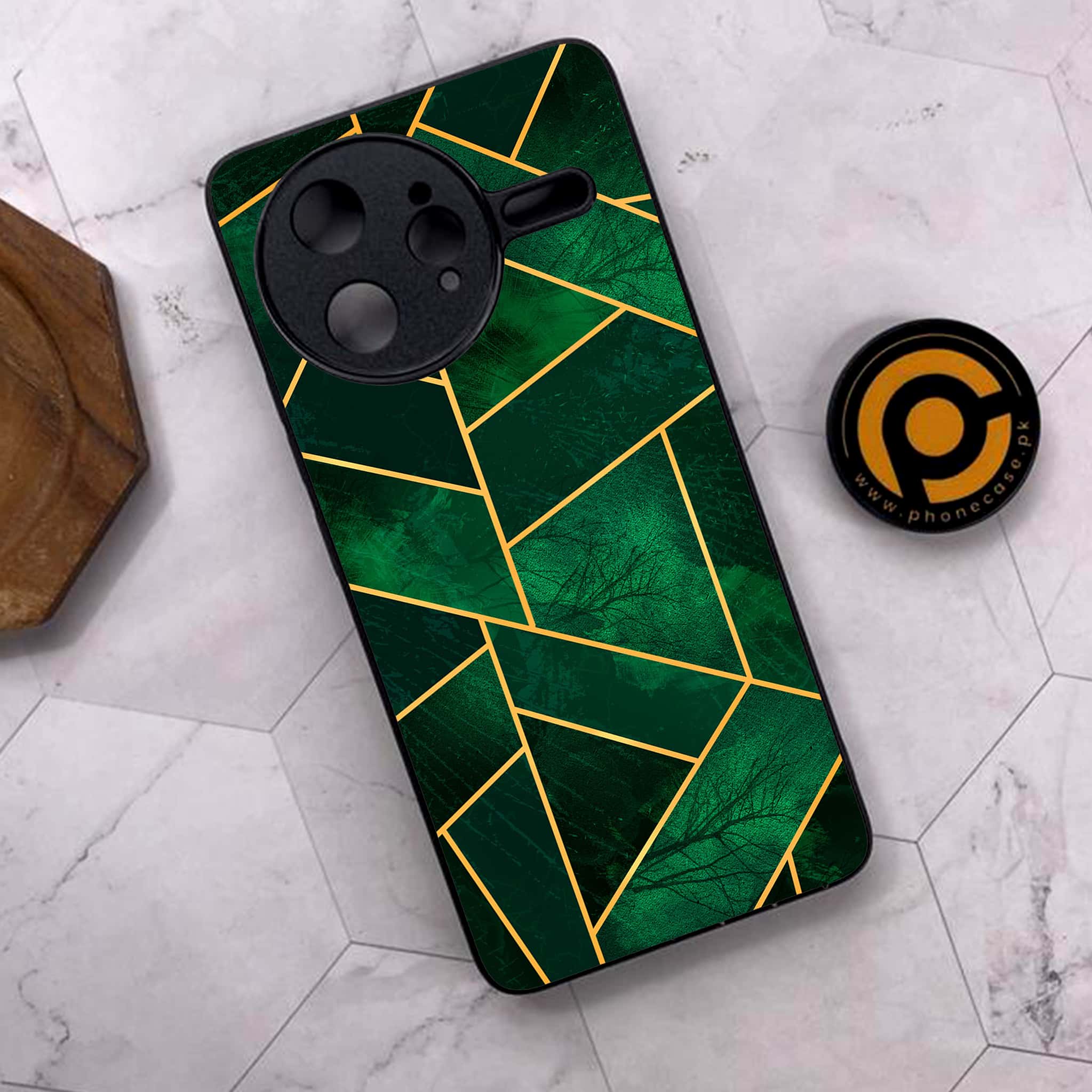 Xiaomi Poco F7 Ultra 5G - Geometric Marble Series - Premium Metal Printed soft Bumper shock Proof Case