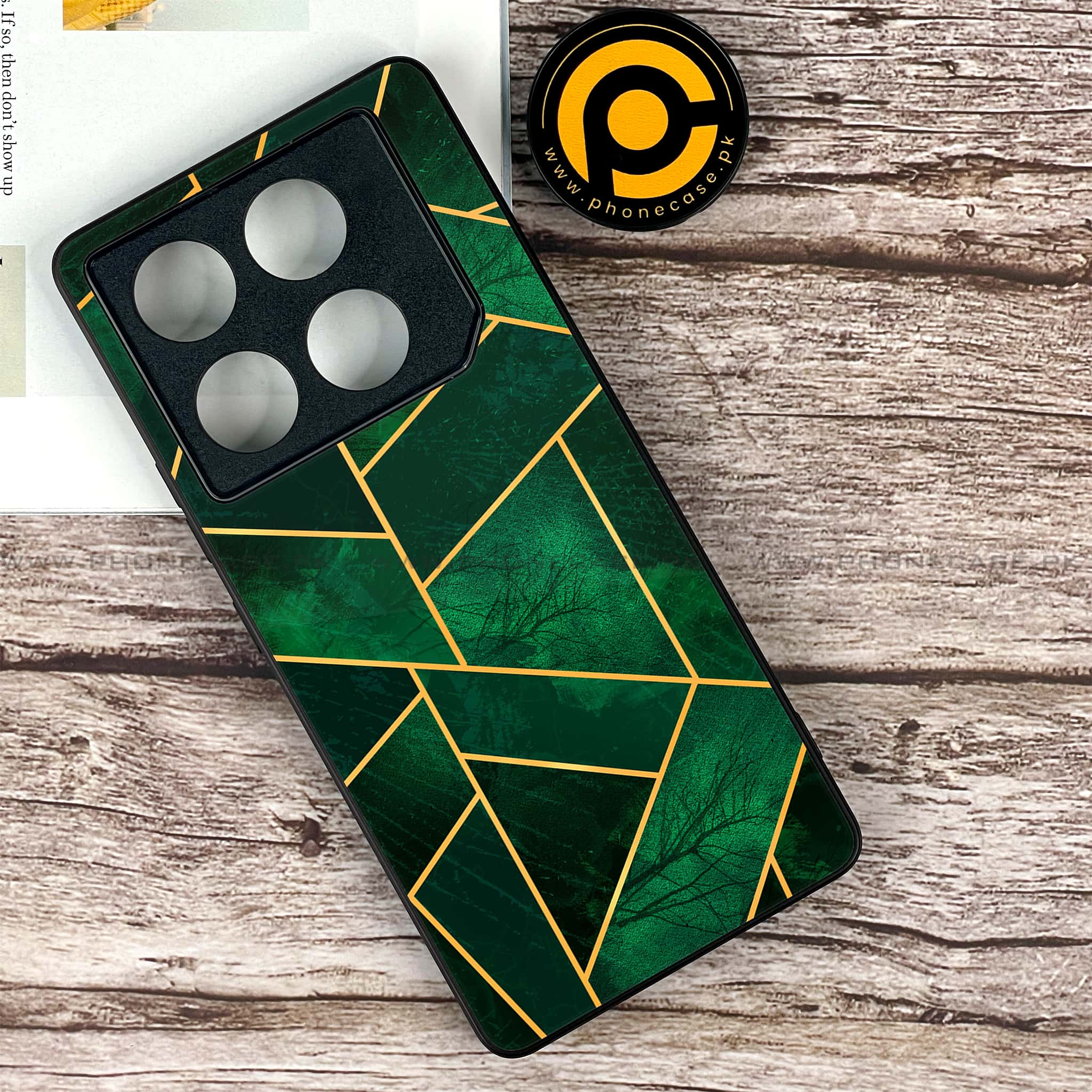 Infinix GT 20 Pro - Geometric Marble Series - Premium Printed Glass soft Bumper shock Proof Case