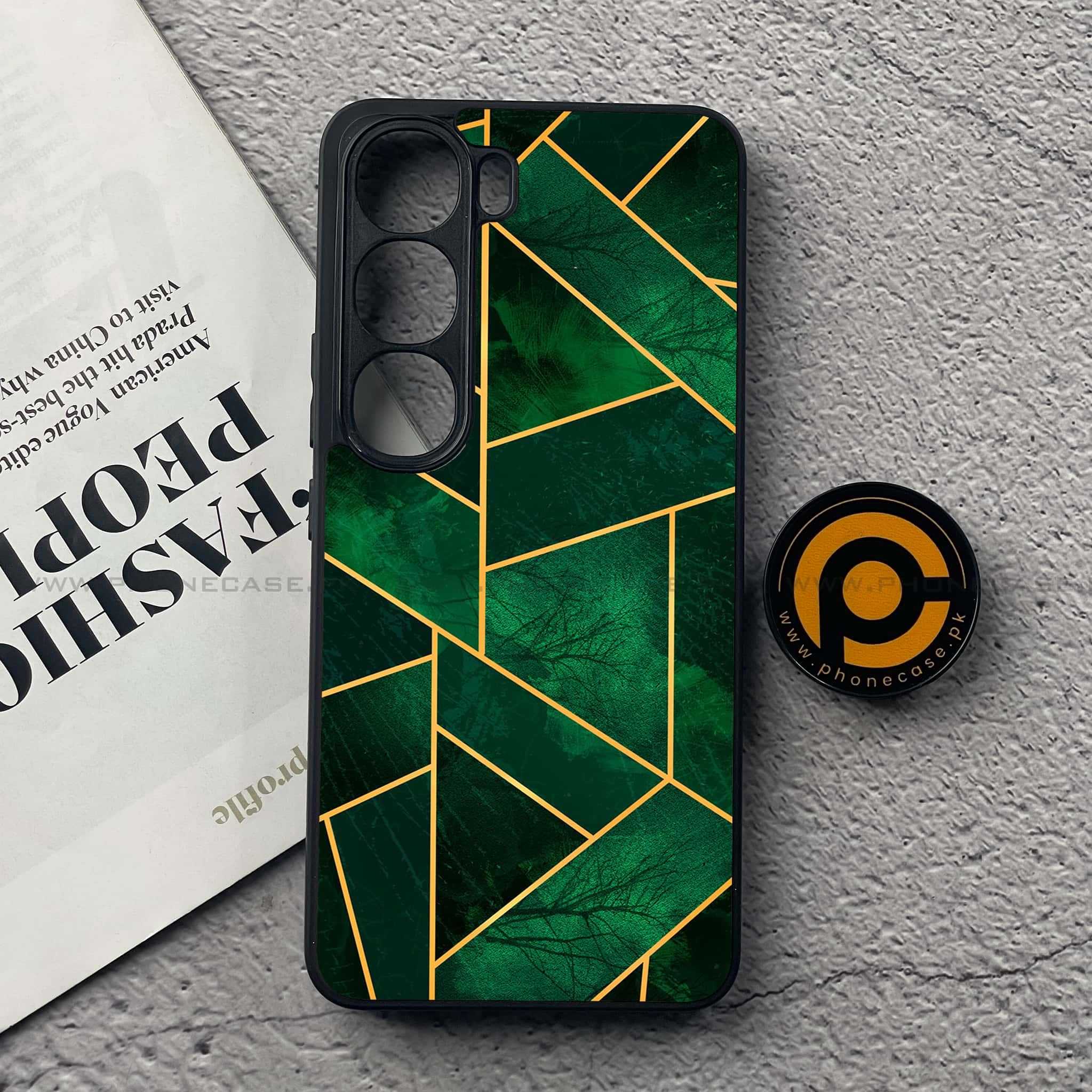 Vivo V40 Lite (IDN) - Geometric Marble Series - Premium Metal Printed soft Bumper Shock Proof Case