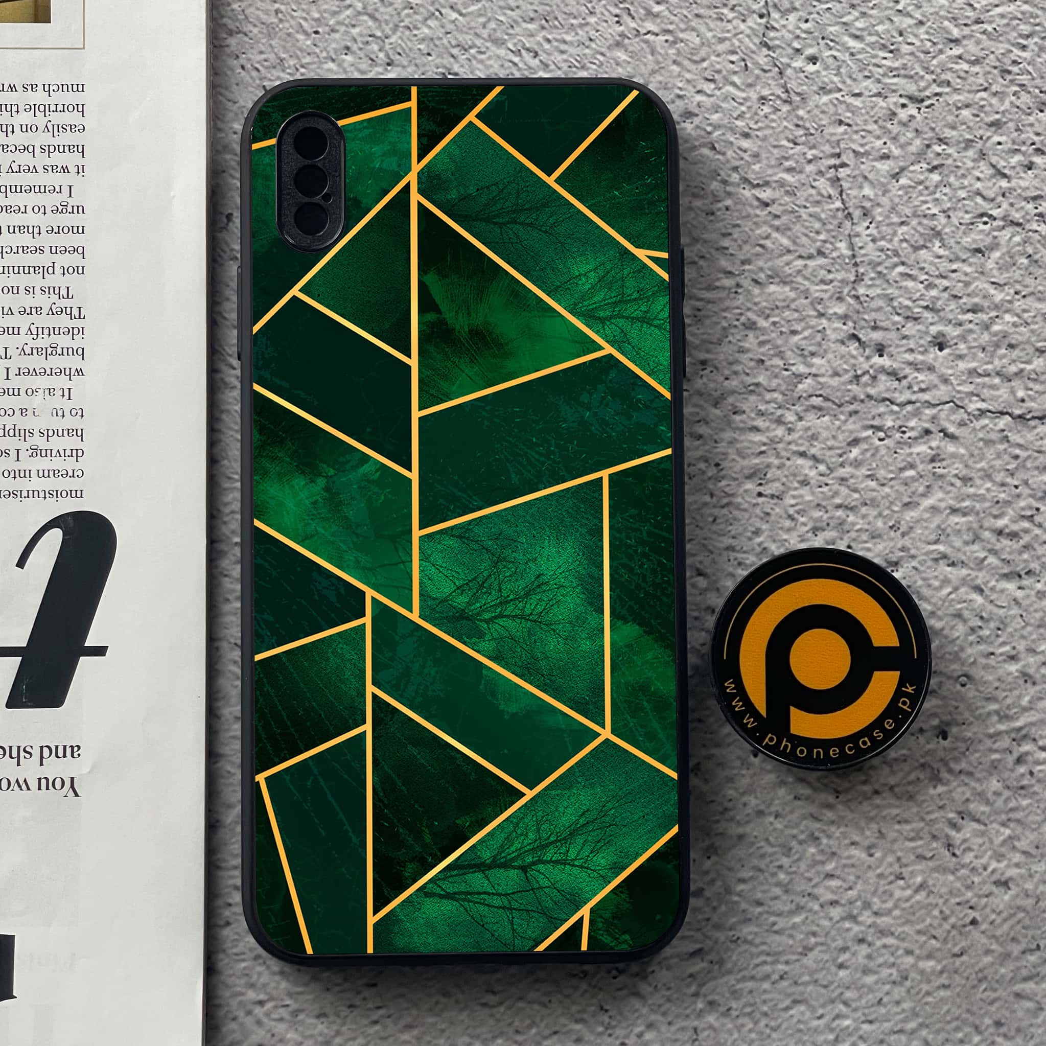 iPhone XS Max - Geometric Marble Series - Premium Metal Printed soft Bumper shock Proof Case