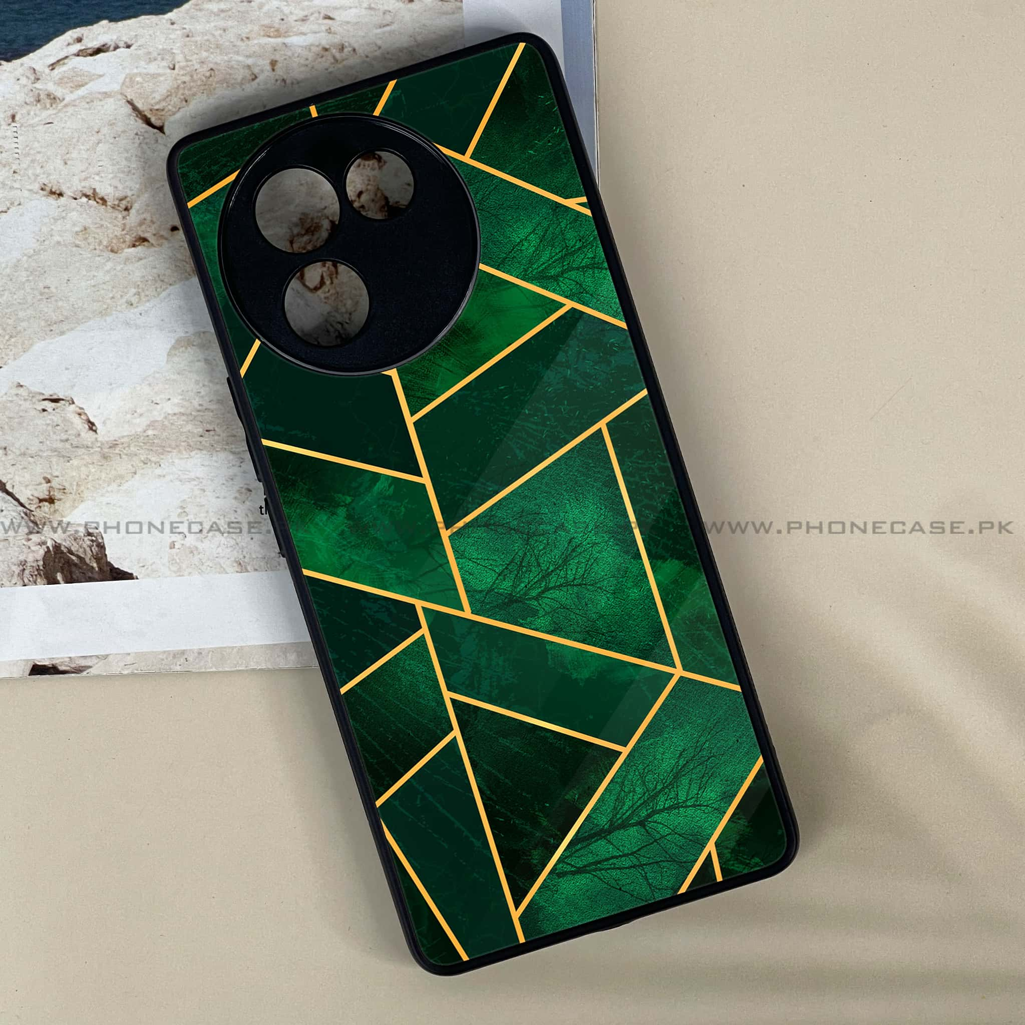 Vivo V30E - Geometric Marble Series - Premium Printed Metal soft Bumper shock Proof Case