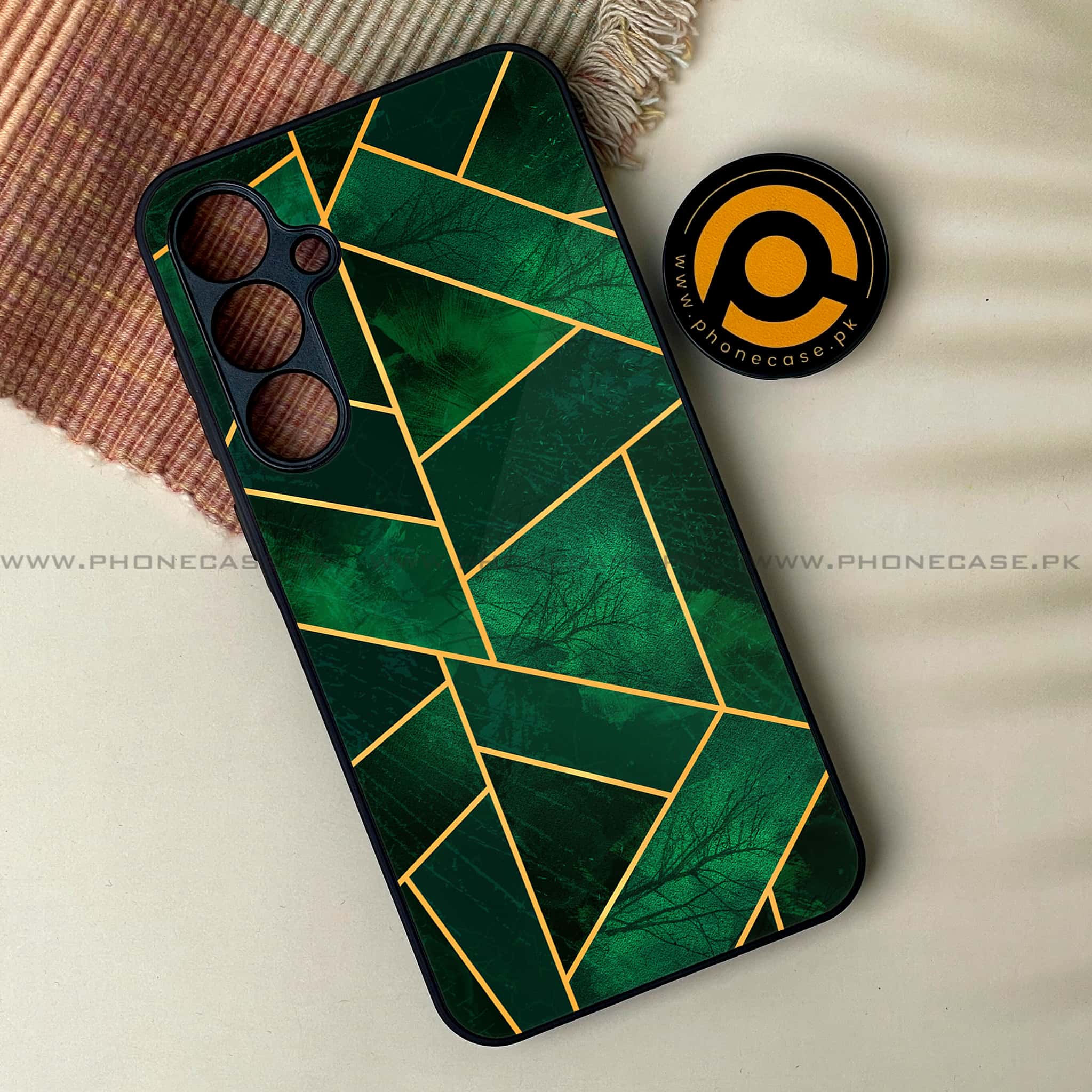 Samsung Galaxy A24 4G - Geometric Marble Series - Premium Printed Glass soft Bumper shock Proof Case