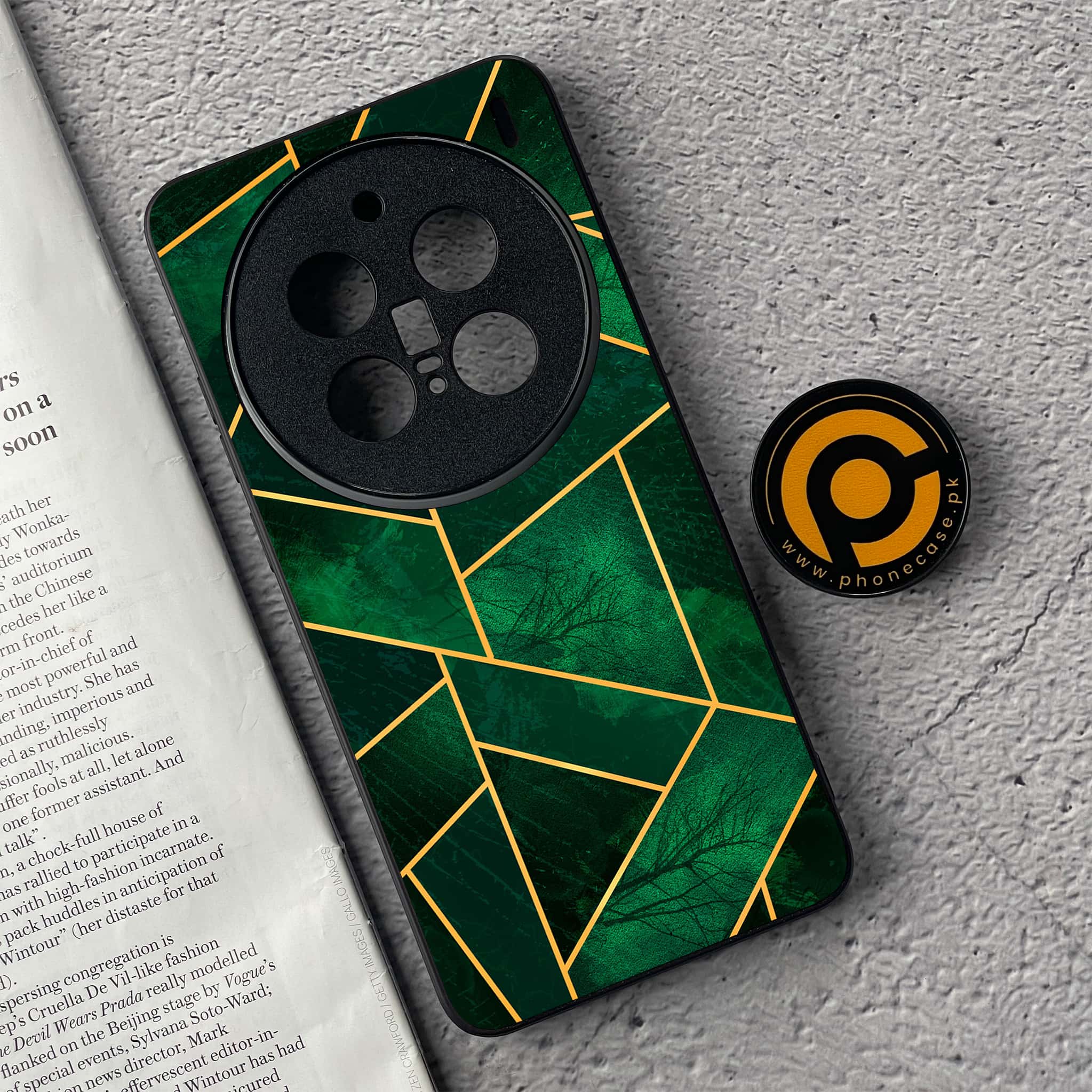 Vivo X200 Pro - Geometric Marble Series - Premium Metal  Printed soft Bumper shock Proof Case