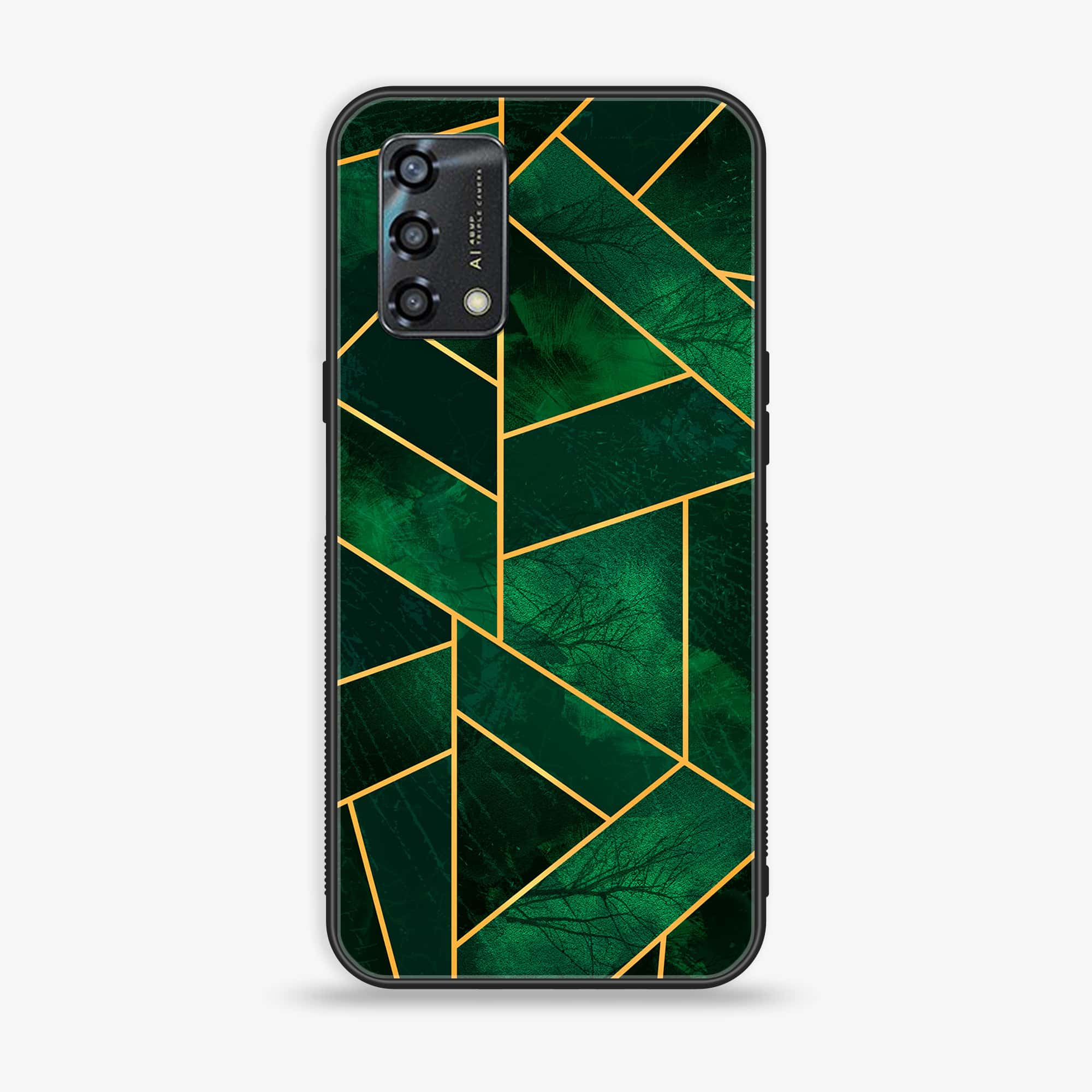 Oppo A95 - Geometric Marble Series - Premium Printed Glass soft Bumper shock Proof Case