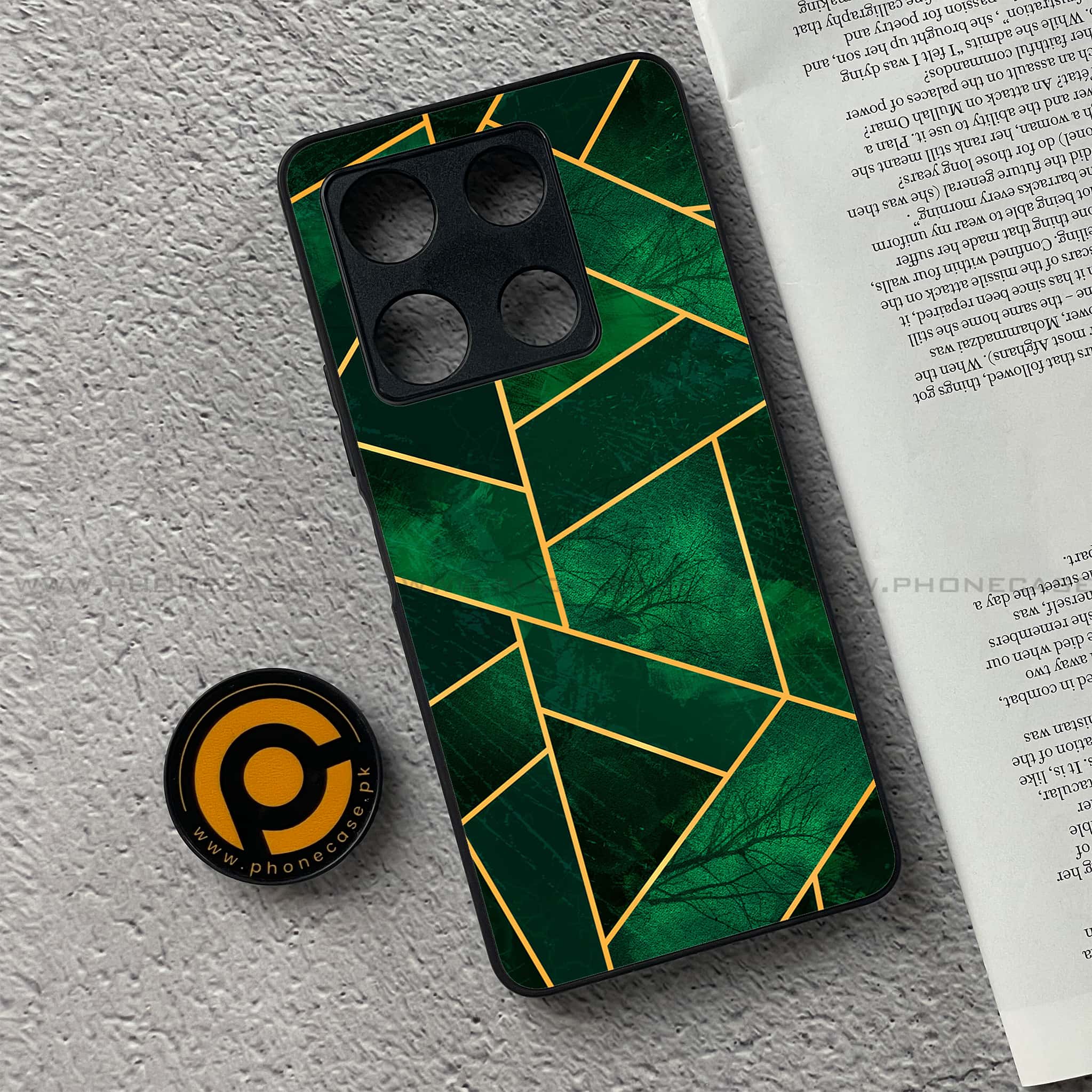 Infinix Note 30 Pro - Geometric Marble Series - Premium Metal Printed soft Bumper shock Proof Case
