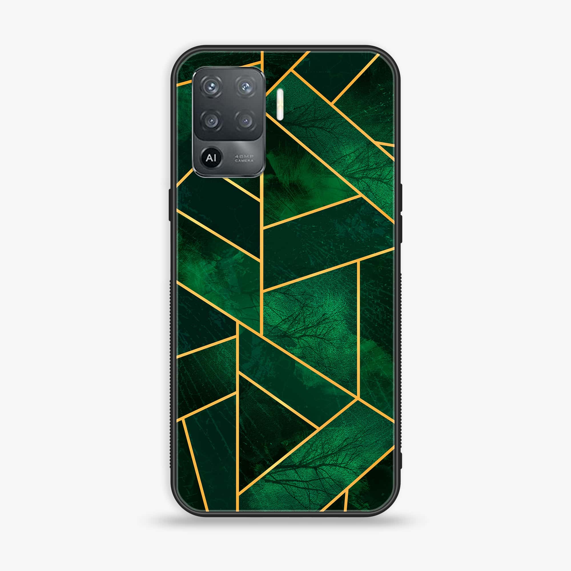 Oppo F19 Pro - Geometric Marble Series - Premium Printed Glass soft Bumper shock Proof Case