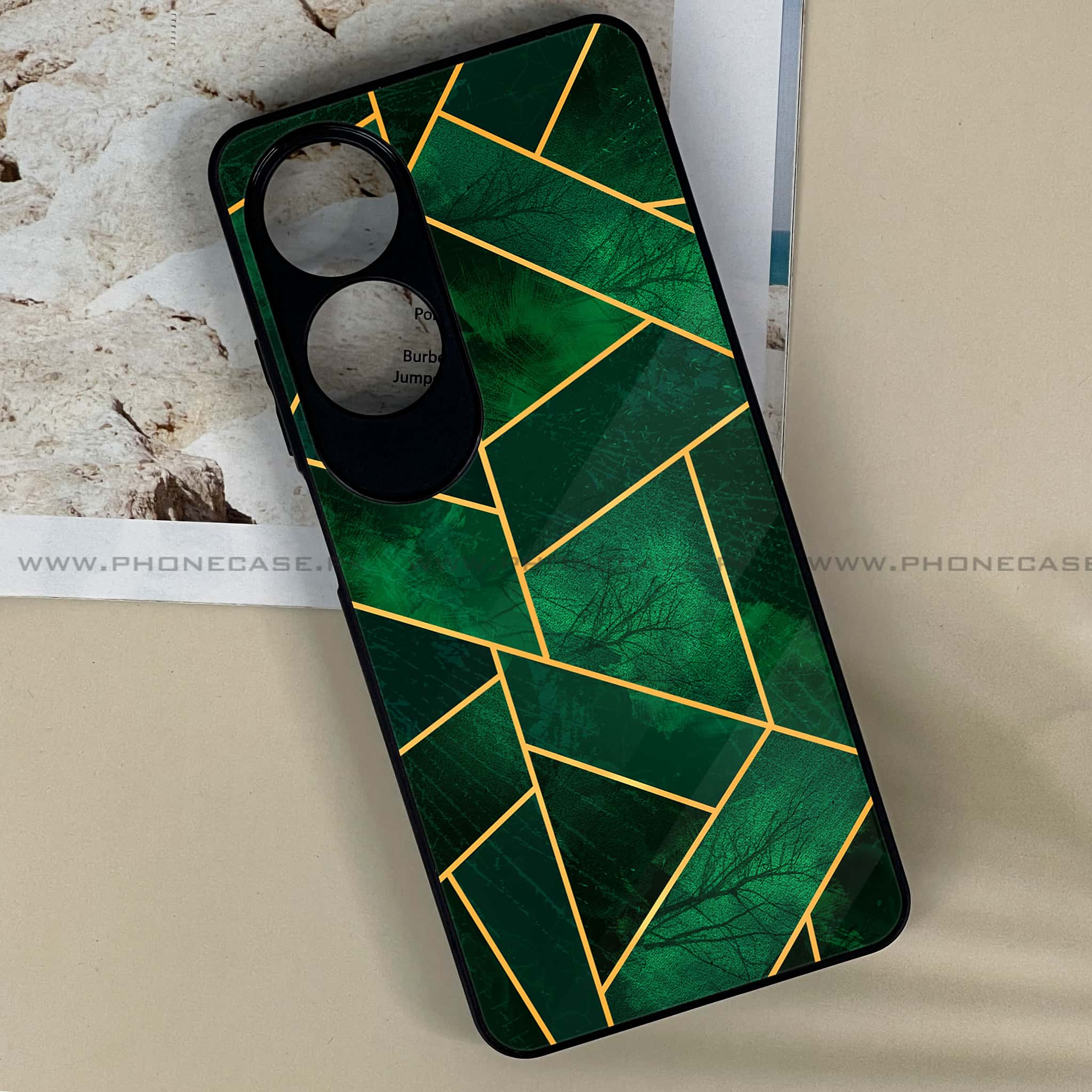 Oppo A60 - Geometric Marble Series - Premium Printed Metal soft Bumper shock Proof Case