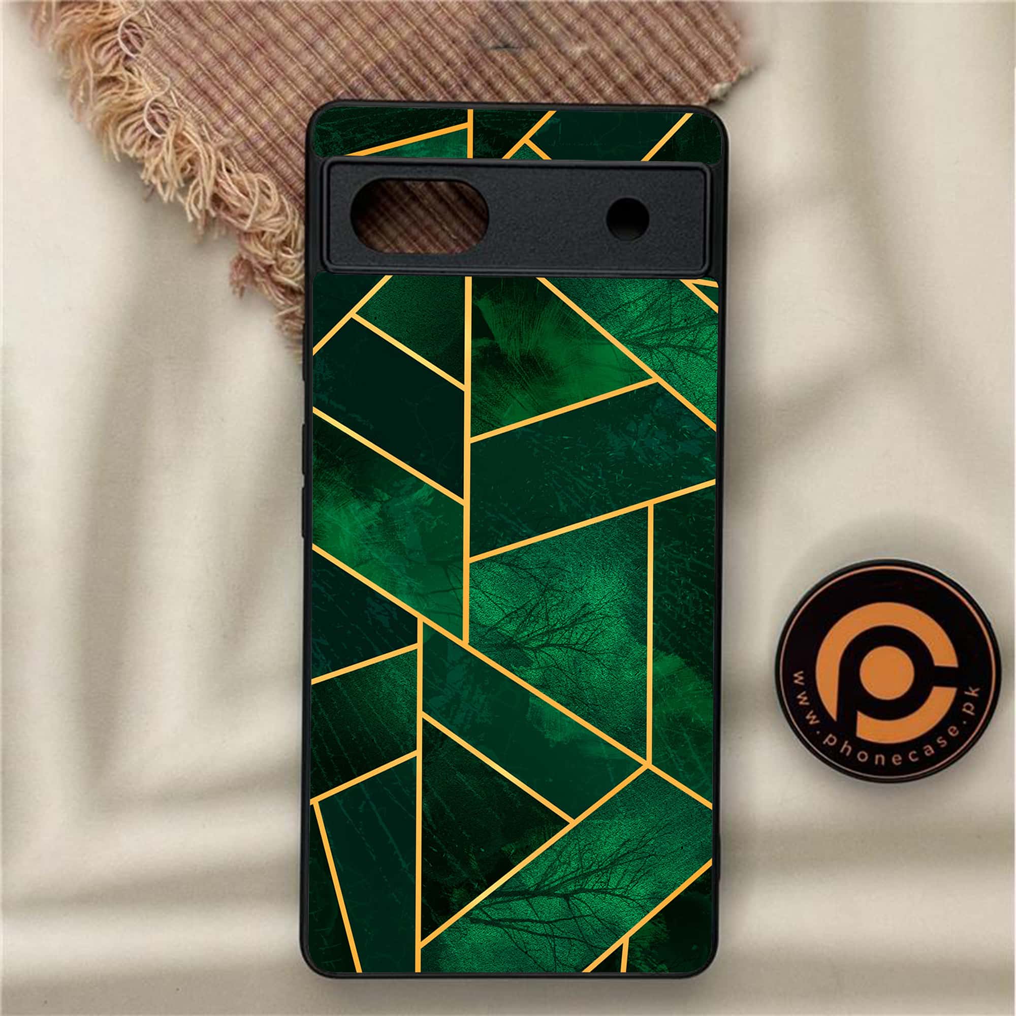 Google Pixel 6A - Geometric Marble Series - Premium Metal Printed soft Bumper Shock Proof Case