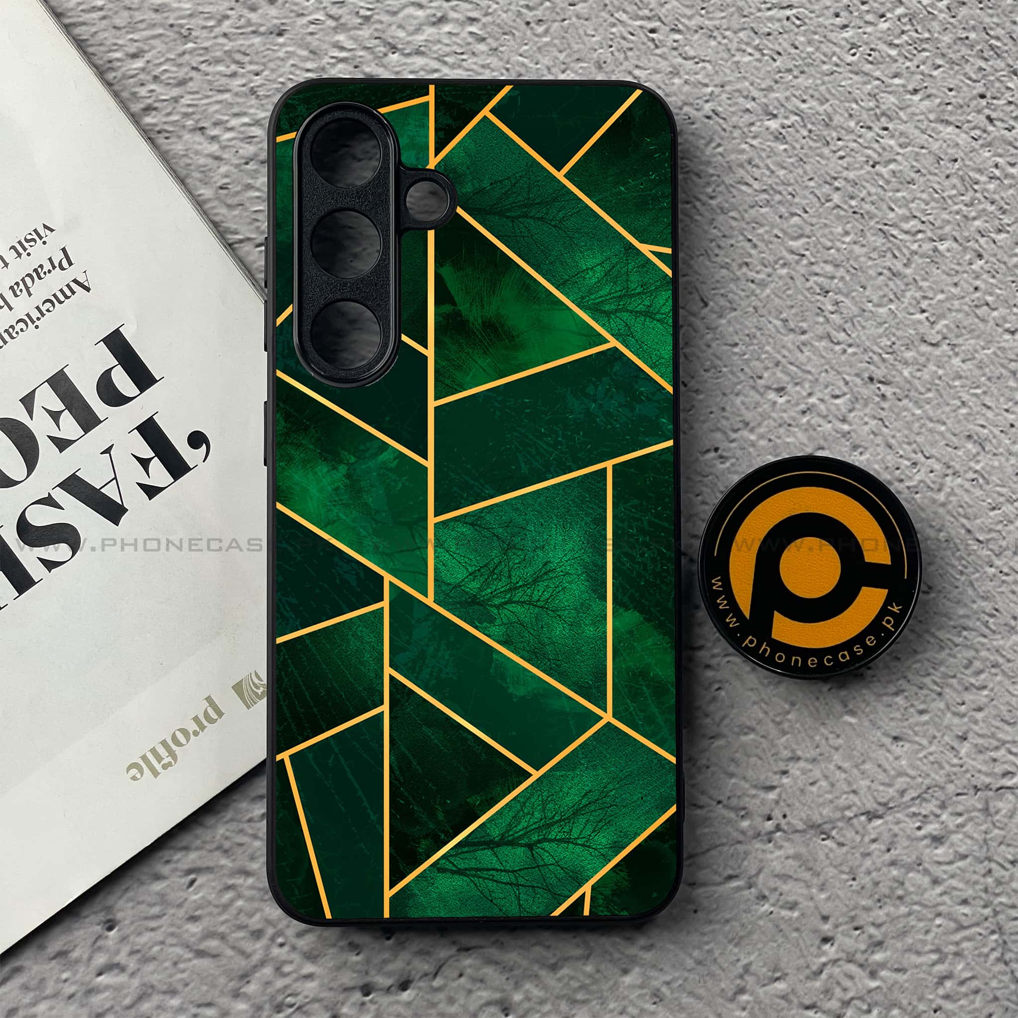 Samsung Galaxy S25 FE - Geometric Marble Series - Premium Metal Printed soft Bumper shock Proof Case