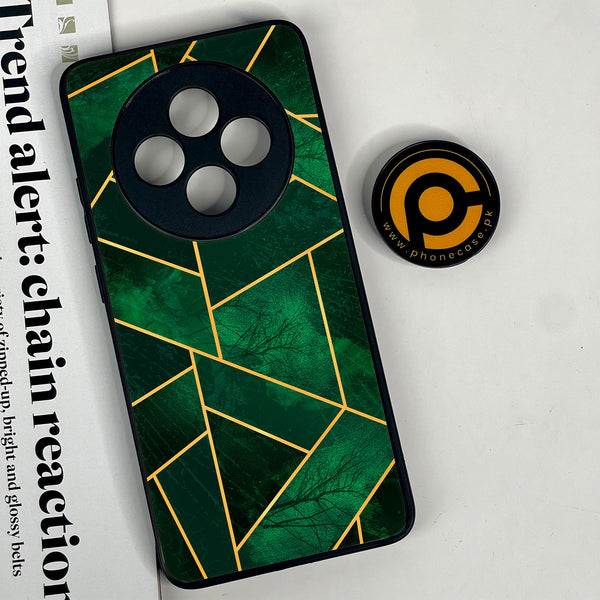 Oppo Reno 12F 4G - Geometric Marble Design 10- Premium Printed Glass soft Bumper shock Proof Case CS-24382