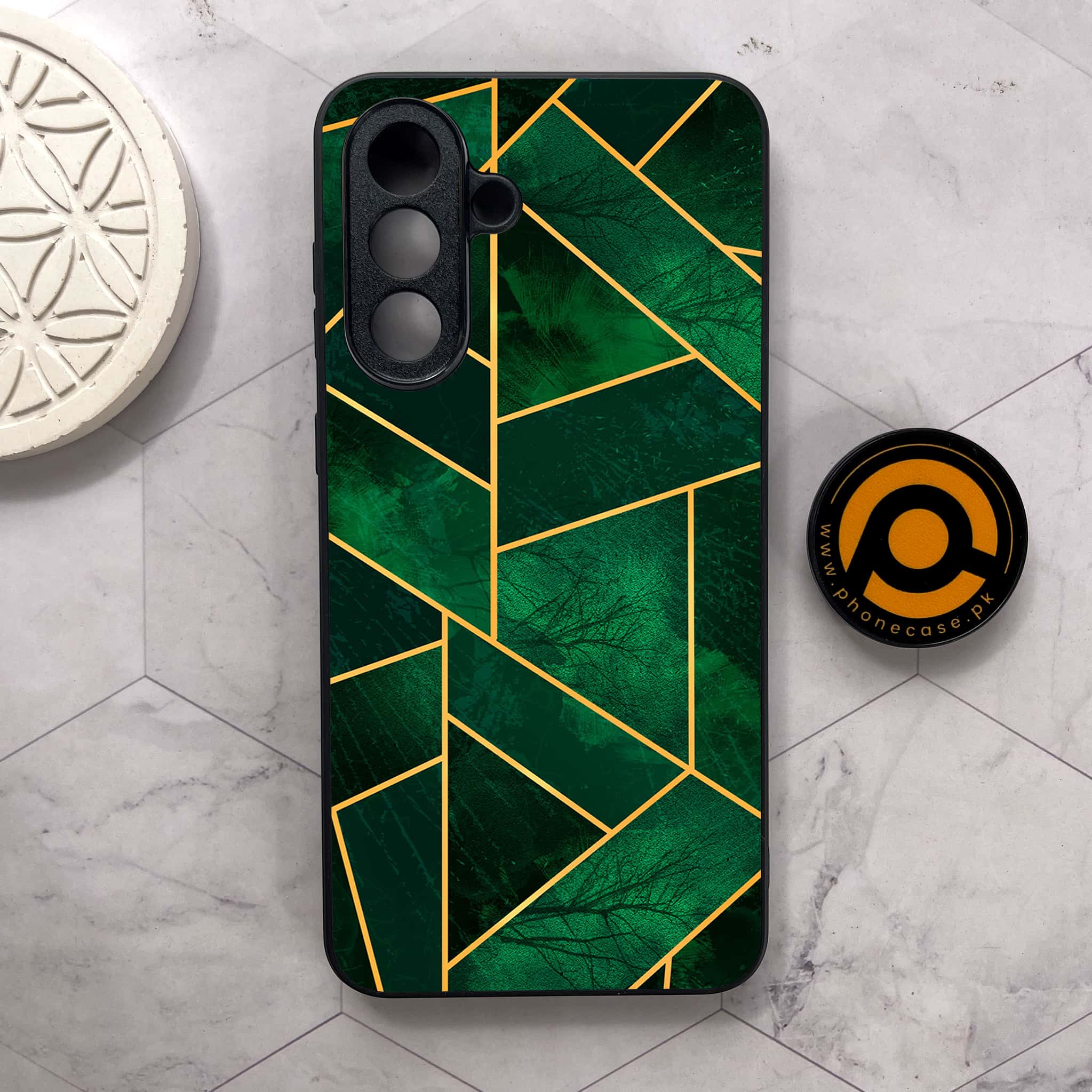 Samsung Galaxy A26 5G -   Geometric Marble Series - Premium Metal Printed soft Bumper shock Proof Case